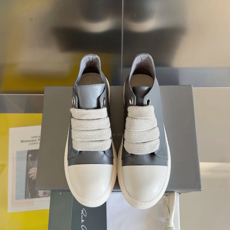 Rick Owens Gray Low-Top Sneakers - Soul Replicas