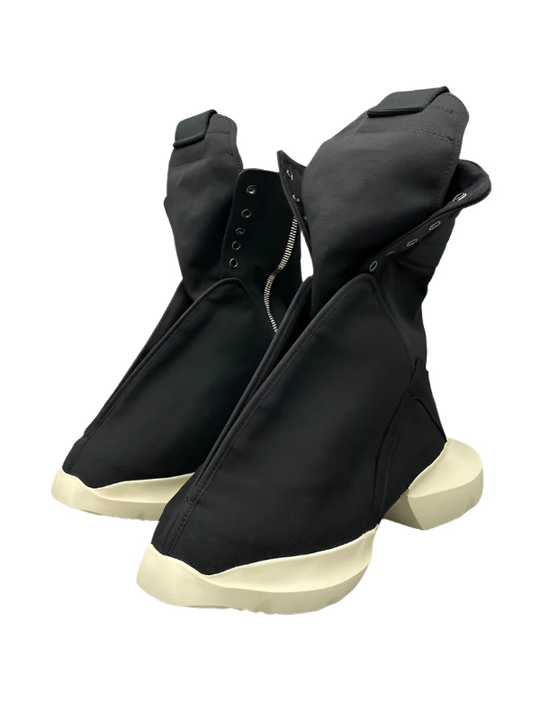Rick Owens Black High-Top Canvas Boots - Soul Replicas