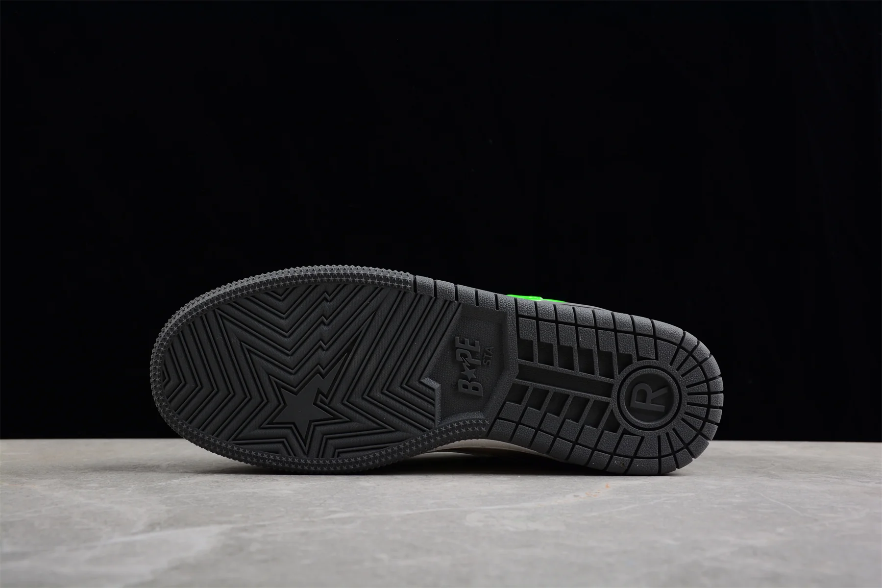 BAPE STA Low-Top Sneakers in Grey and Neon Green - Soul Replicas