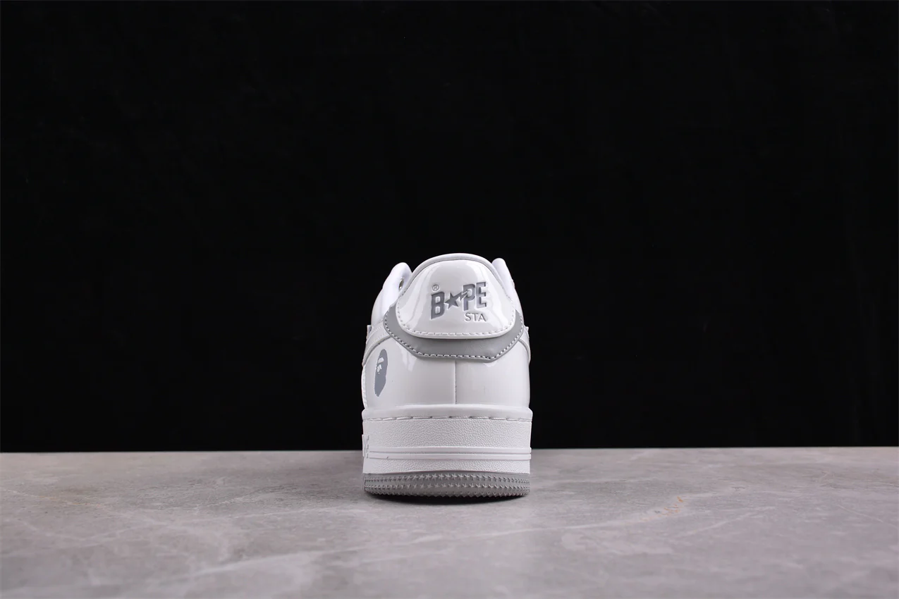 BAPE STA Low-Top Sneakers in White and Grey - Soul Replicas
