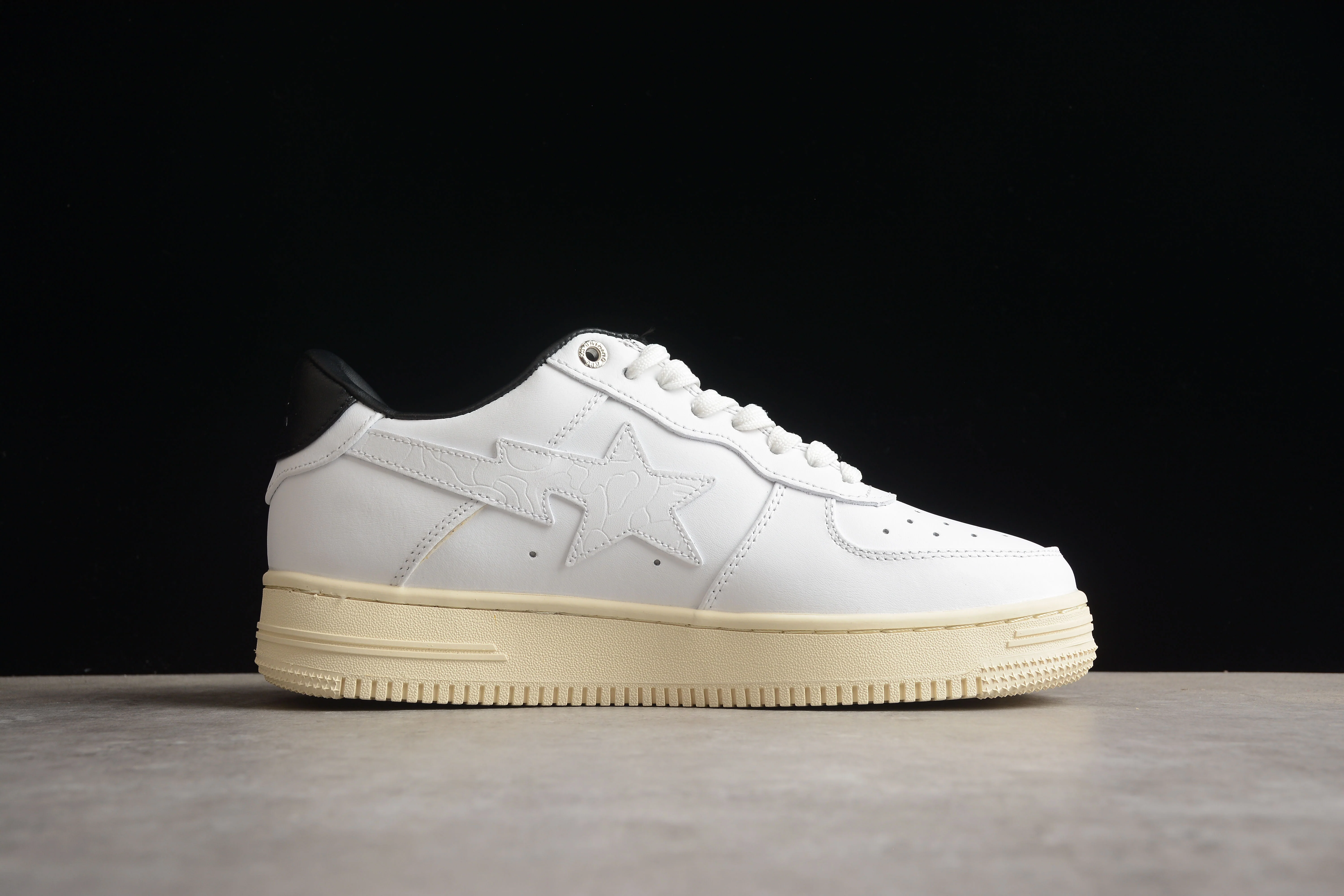 BAPE STA Low-Top Sneakers in White and Black - Soul Replicas