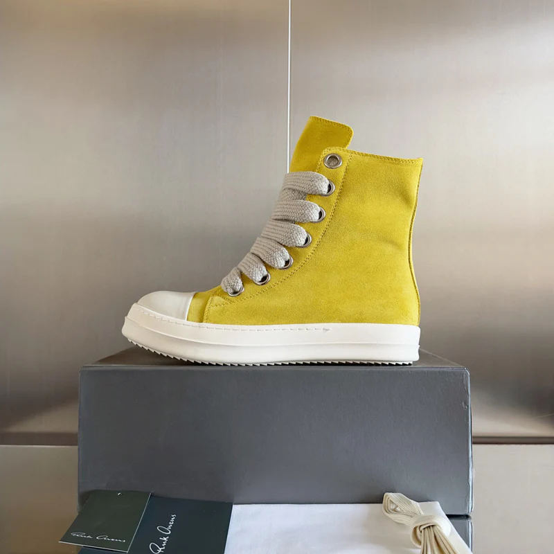 Rick Owens Yellow High-Top Sneakers - Soul Replicas