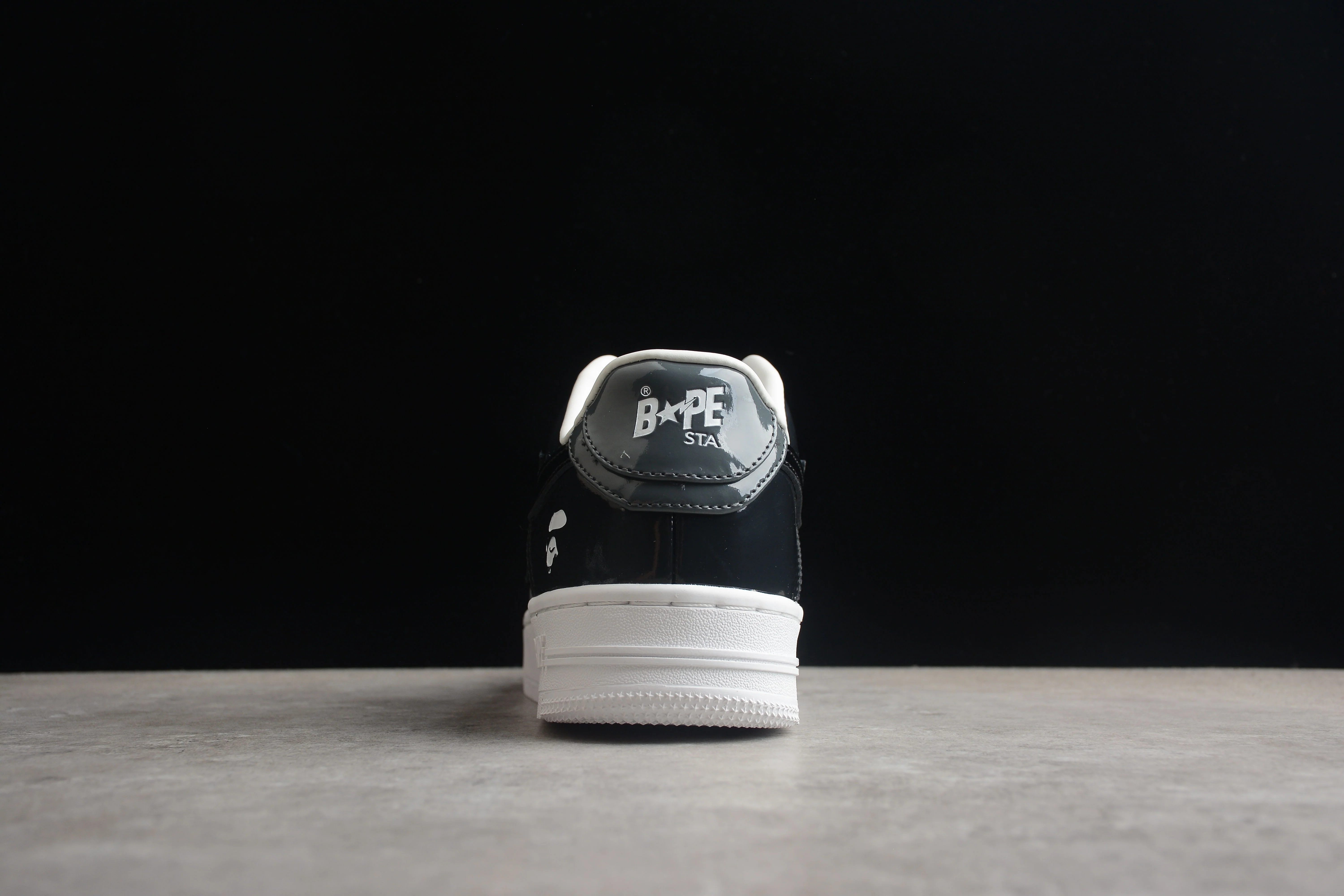 BAPE STA Black Patent Leather Low-Top Sneakers - Soul Replicas