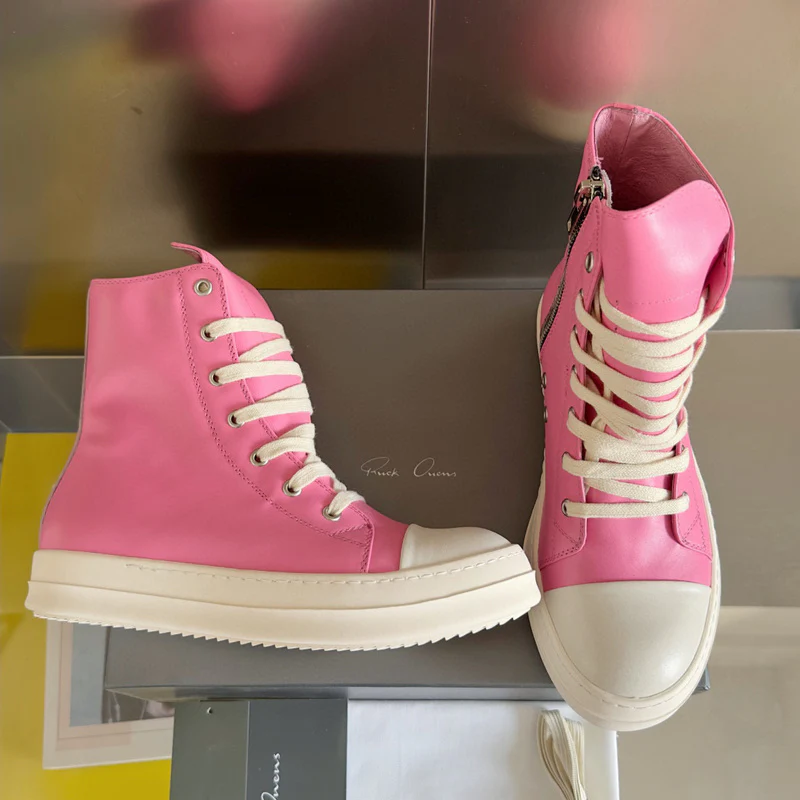Rick Owens Hot Pink High-Top Sneakers - Soul Replicas