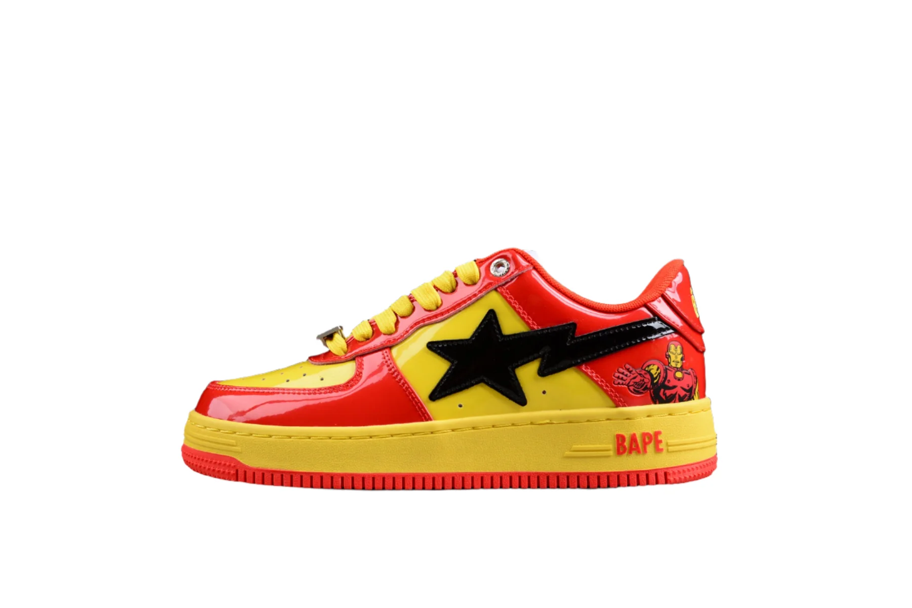 BAPE STA Low-Top Sneakers in Red and Yellow Iron Man Edition - Soul Replicas