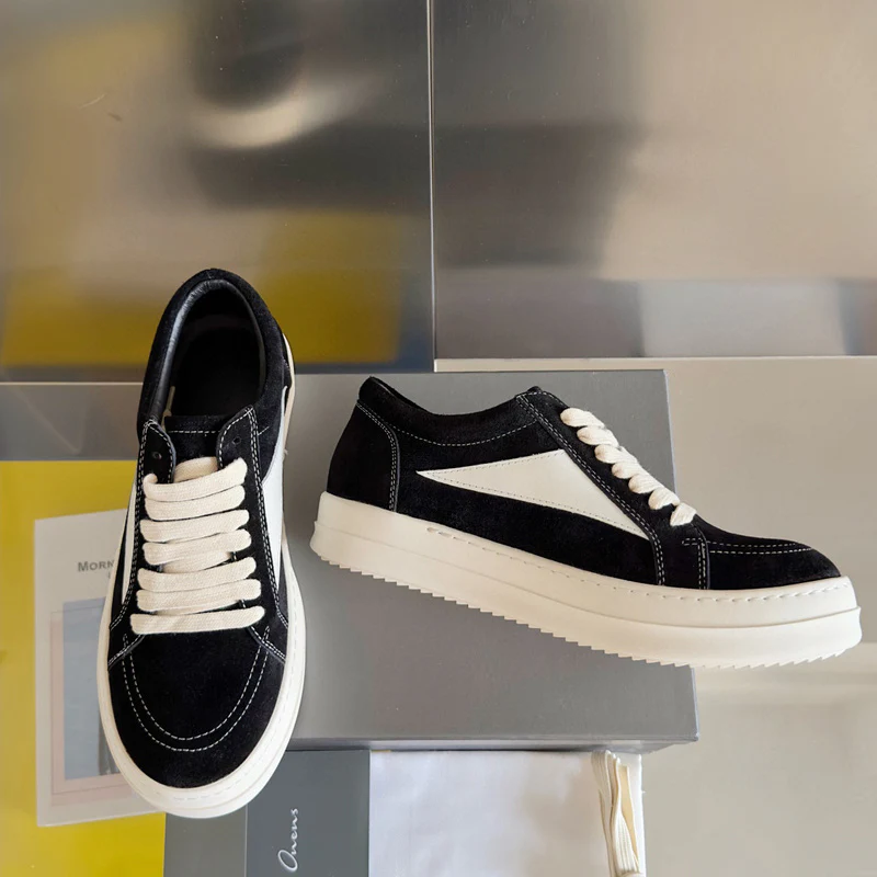 Rick Owens Black Suede Low-Top Sneakers - Soul Replicas