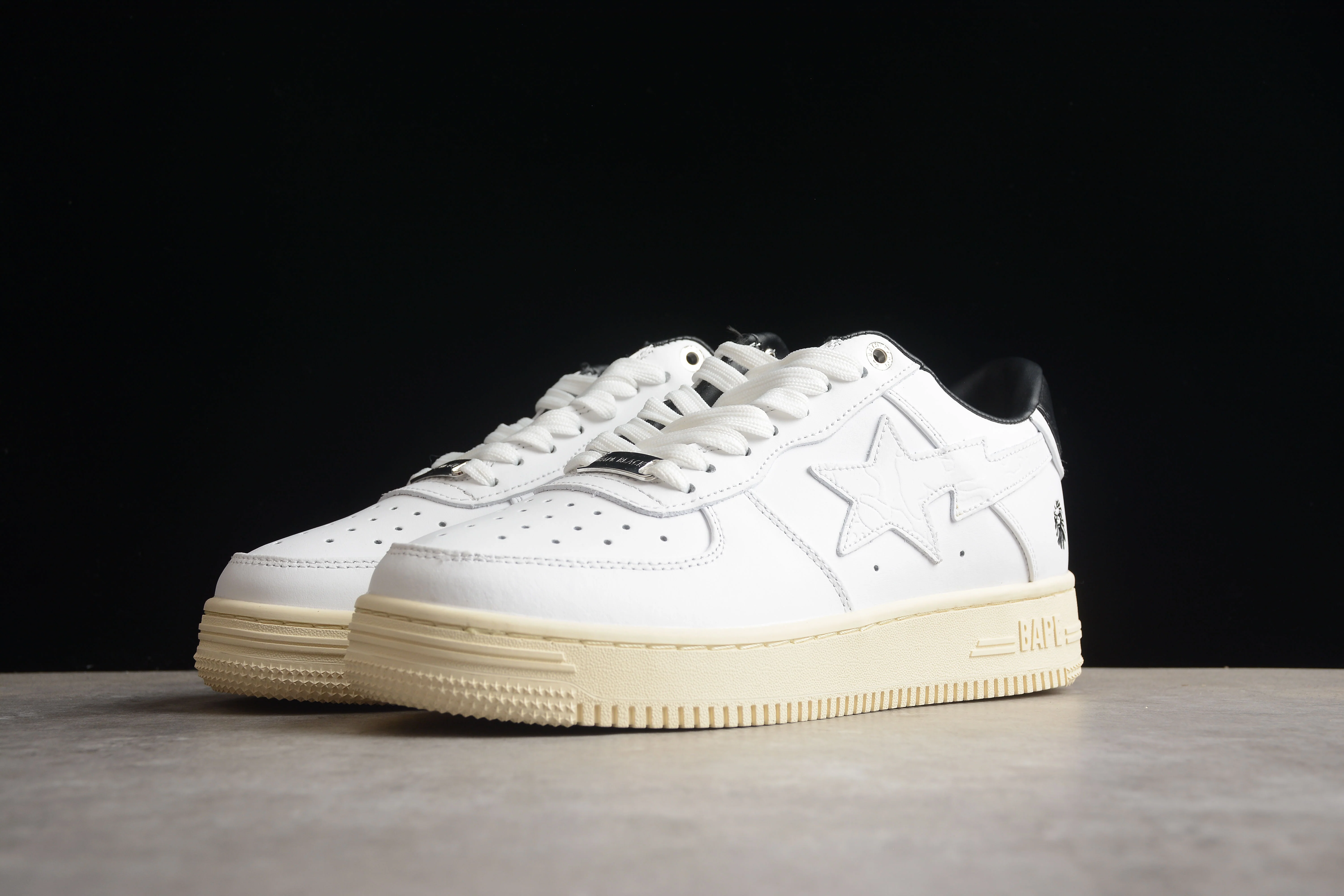 BAPE STA Low-Top Sneakers in White and Black - Soul Replicas