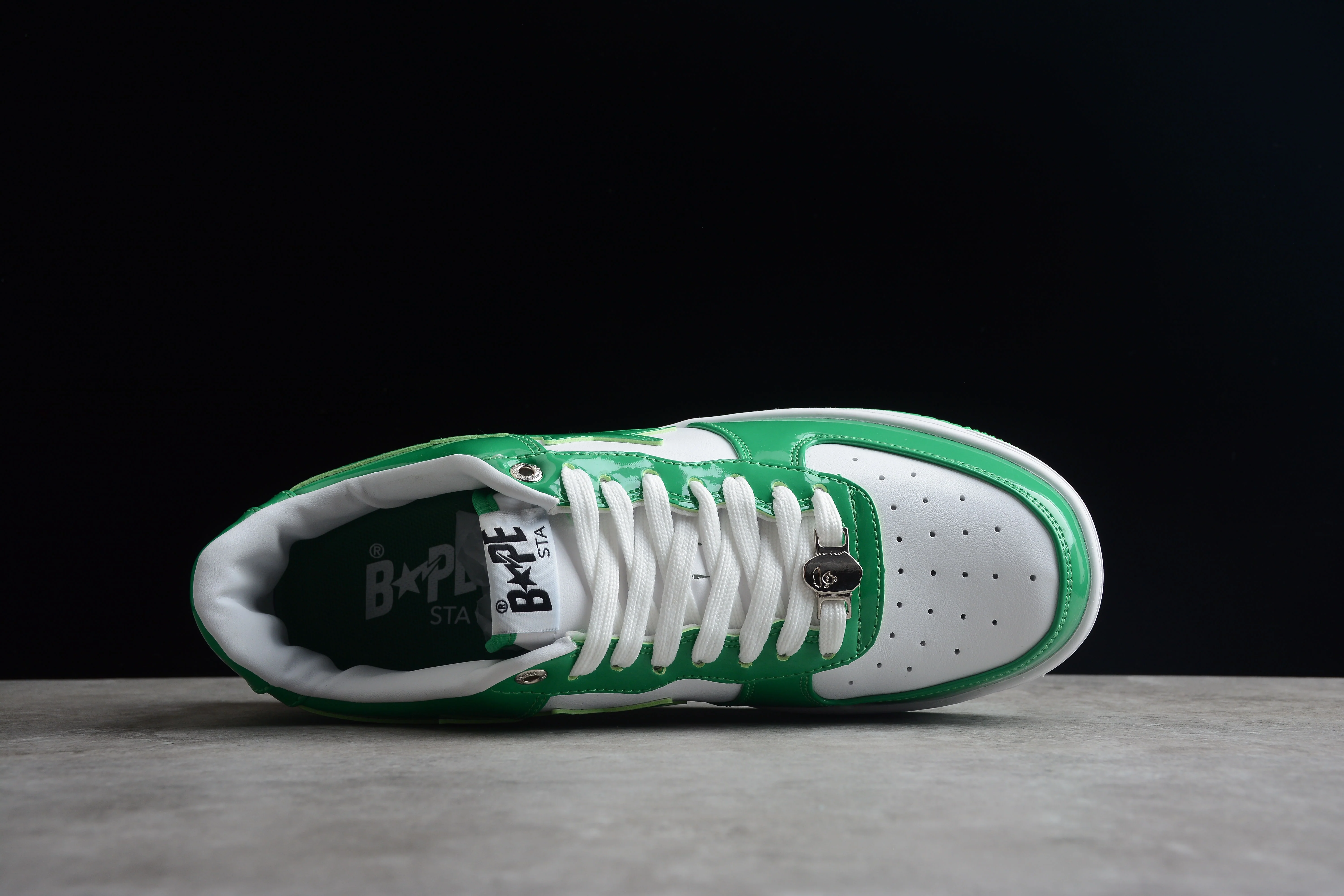 BAPE STA Low-Top Green and White Sneakers - Soul Replicas