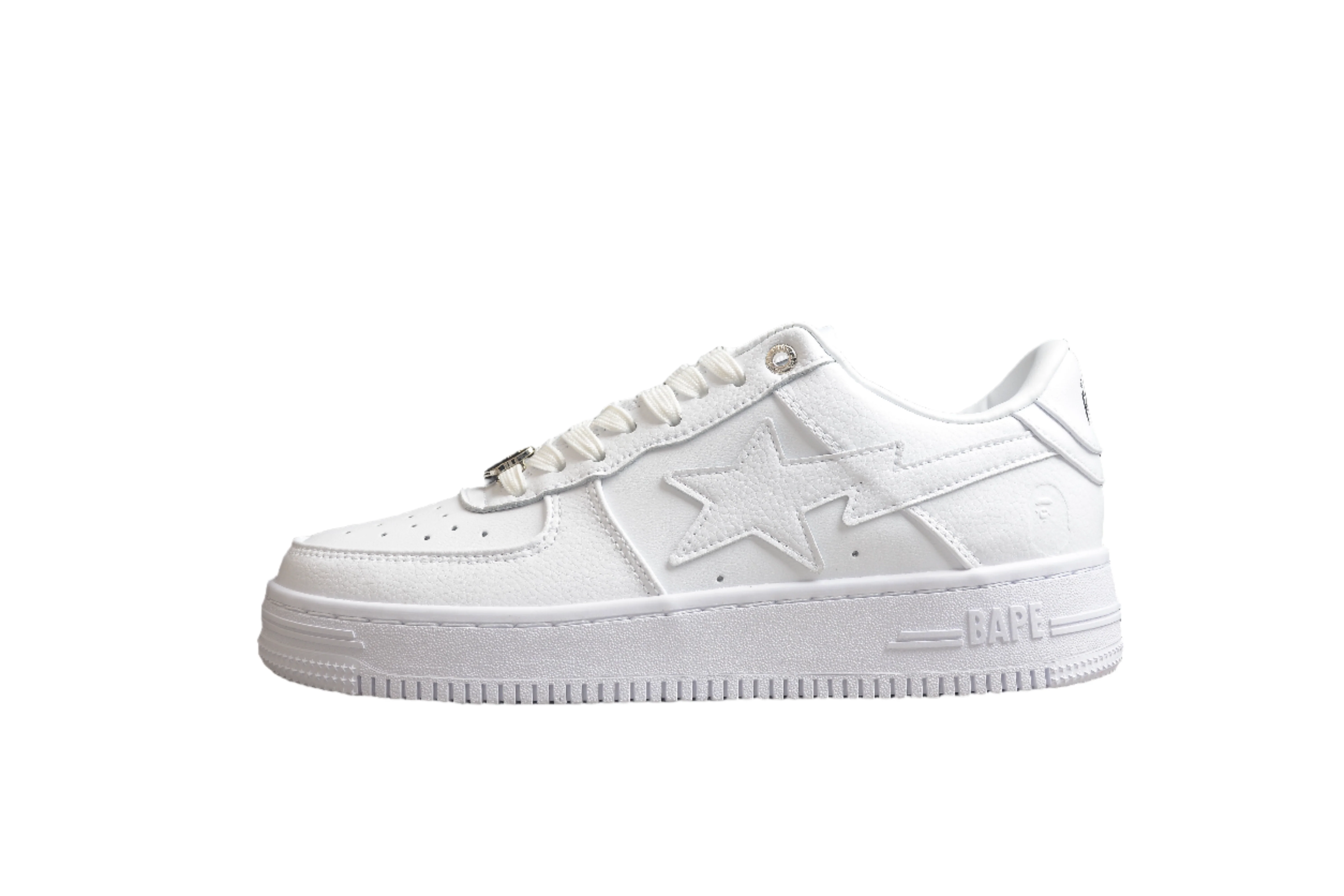 BAPE STA Low-Top Sneakers in All-White - Soul Replicas