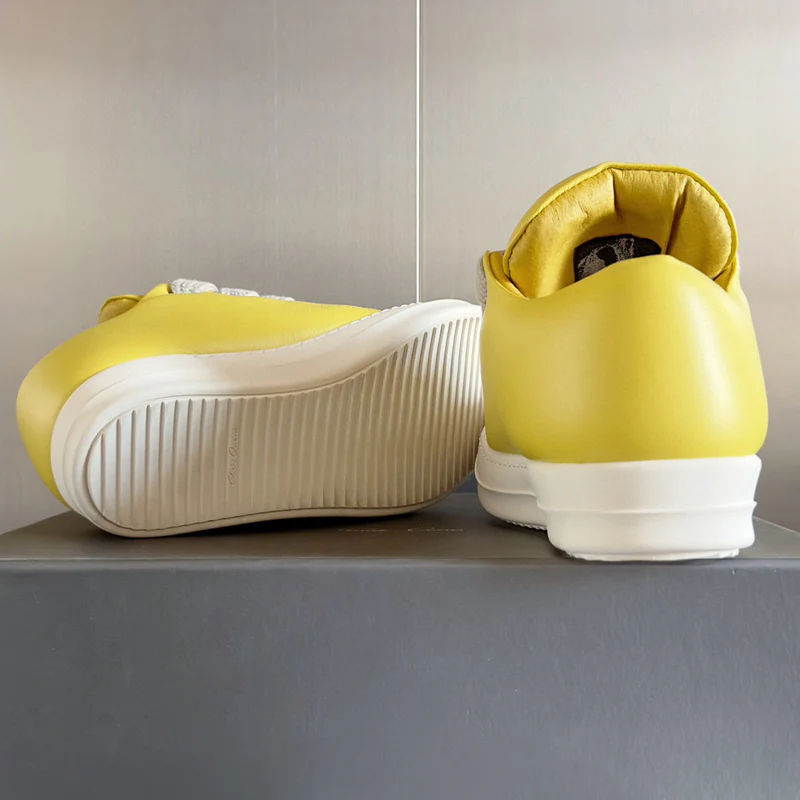 Rick Owens Yellow Low-Top Sneakers - Soul Replicas