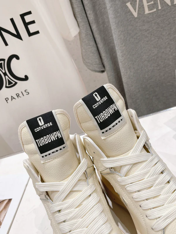 Rick Owens Cream High-Top Sneakers - Soul Replicas