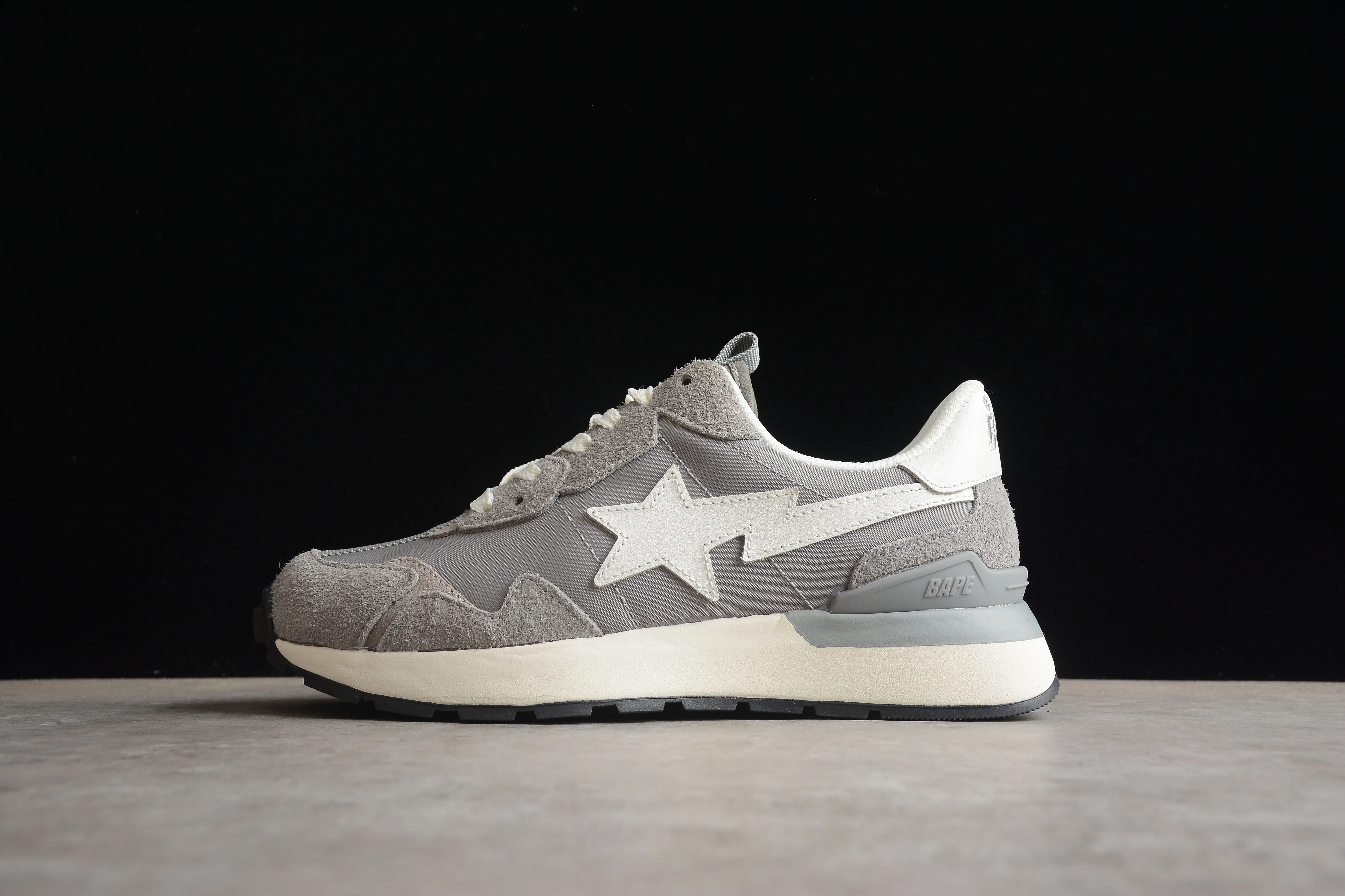 BAPE STA Runner Sneakers in Grey and White - Soul Replicas
