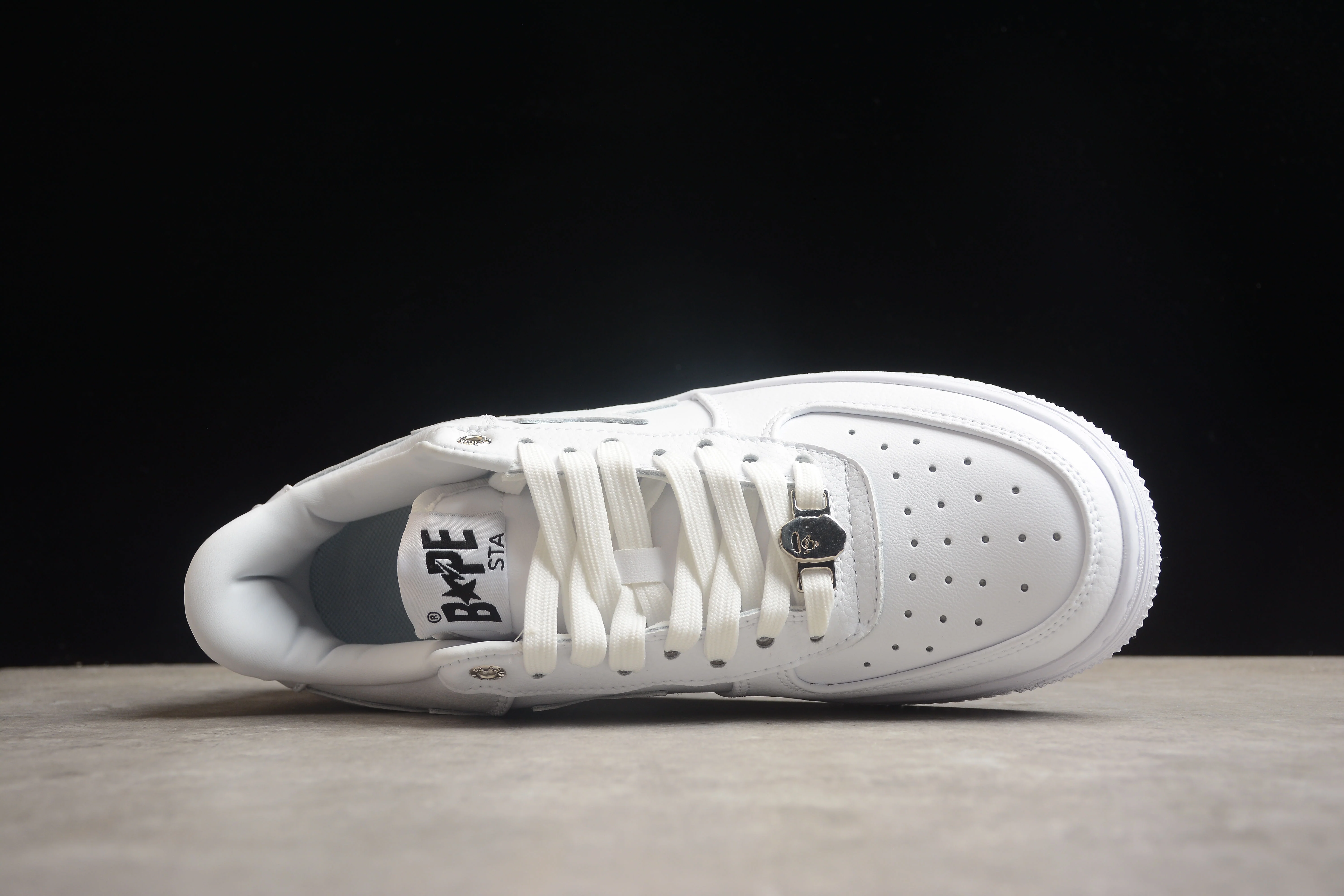 BAPE STA Low-Top Sneakers in All-White - Soul Replicas