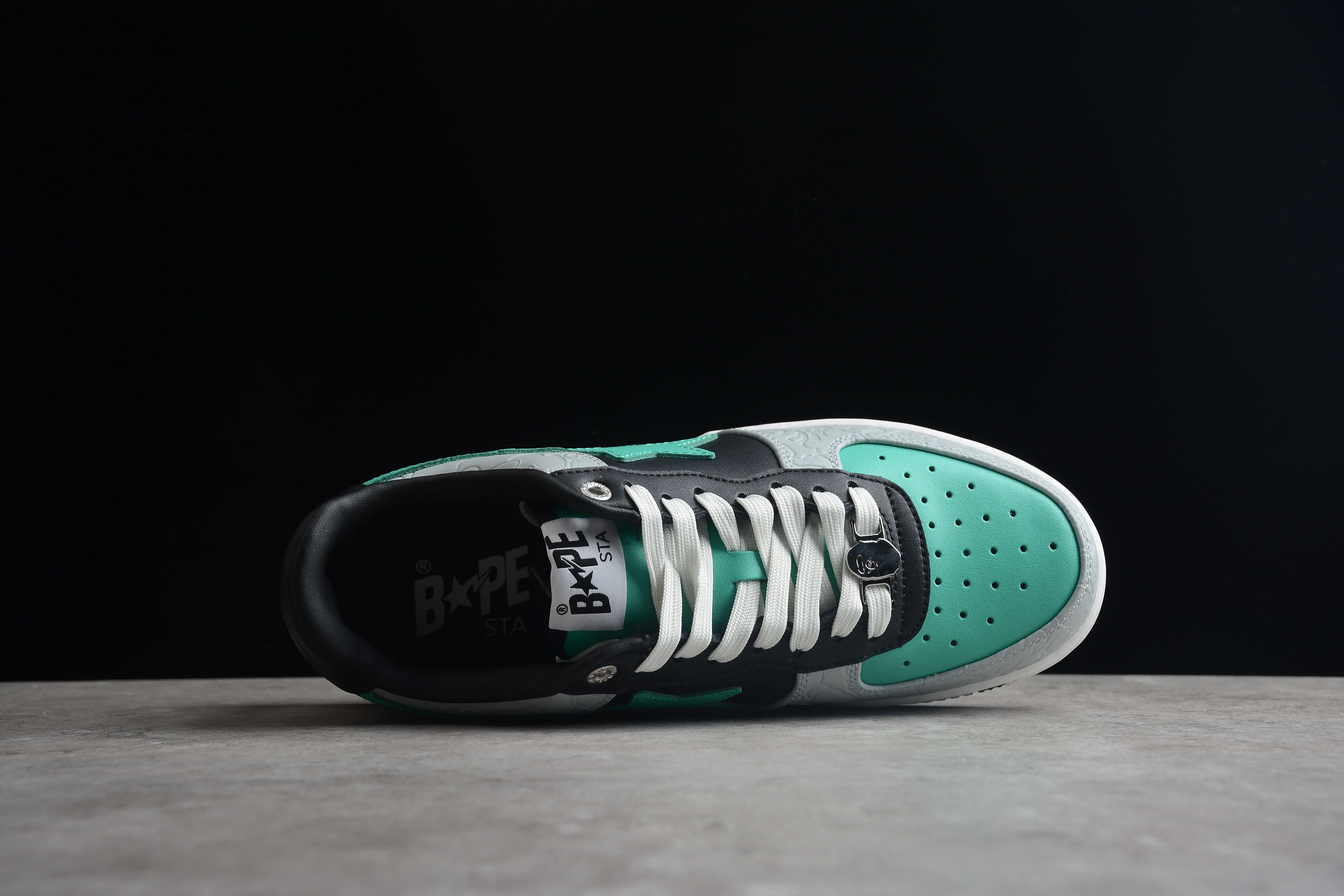 BAPE STA Low-Top Aqua and Grey Sneakers - Soul Replicas