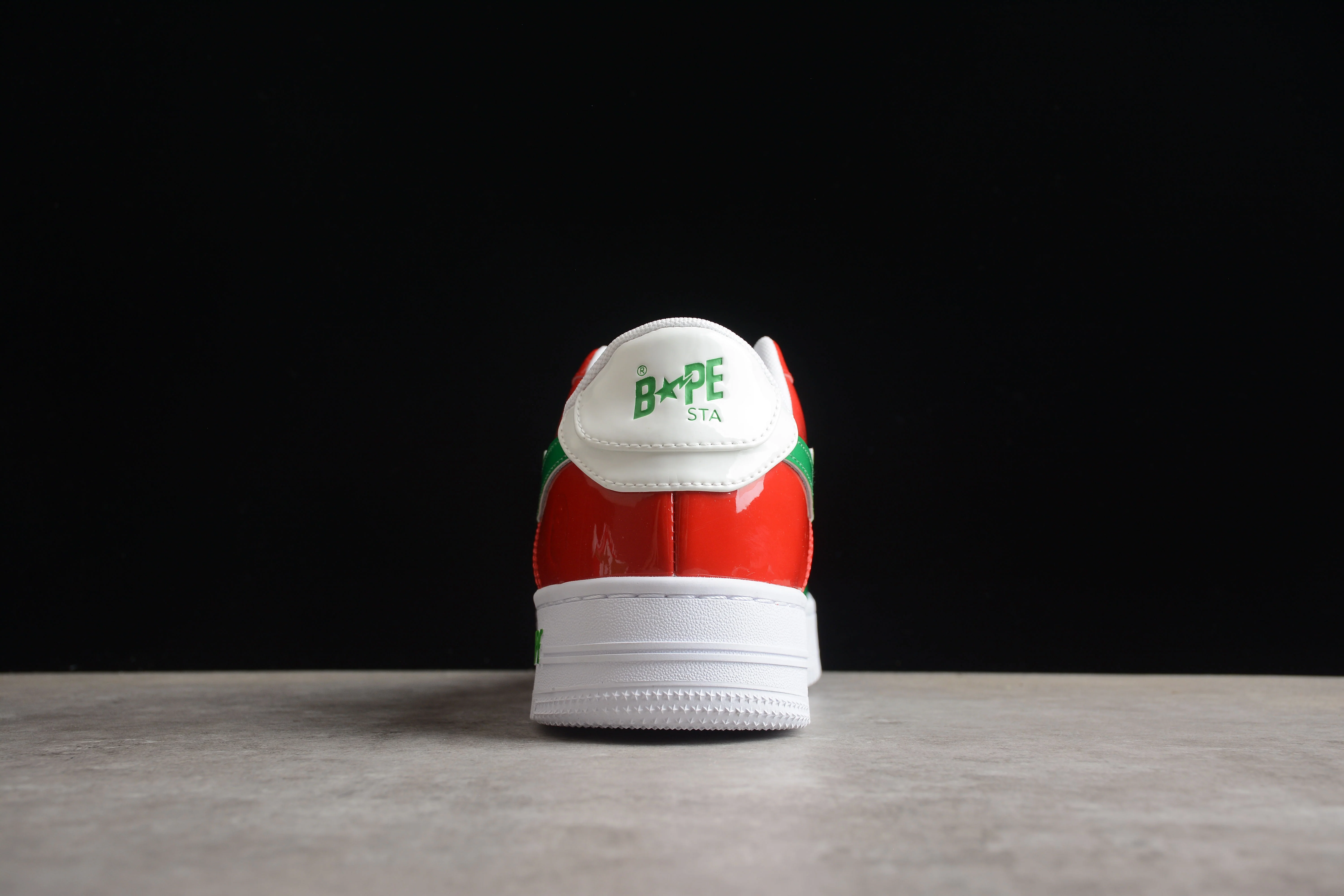 BAPE STA Low-Top Sneakers in Red, Green, and White - Soul Replicas
