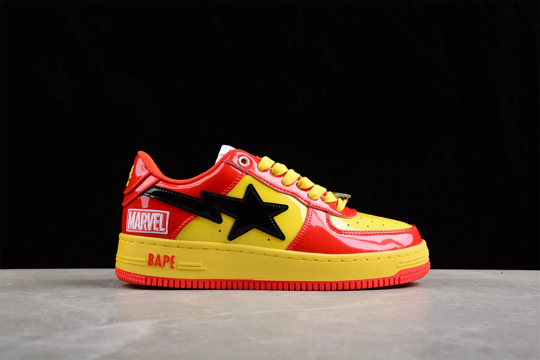 BAPE STA Low-Top Sneakers in Red and Yellow Iron Man Edition - Soul Replicas