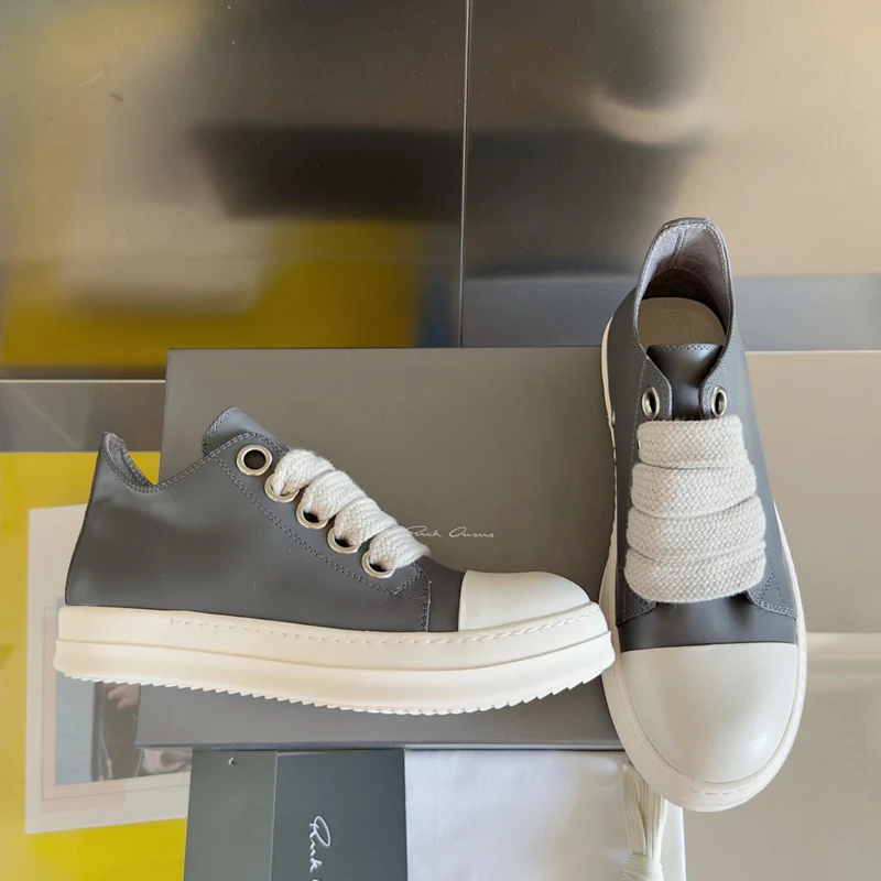 Rick Owens Gray Low-Top Sneakers - Soul Replicas