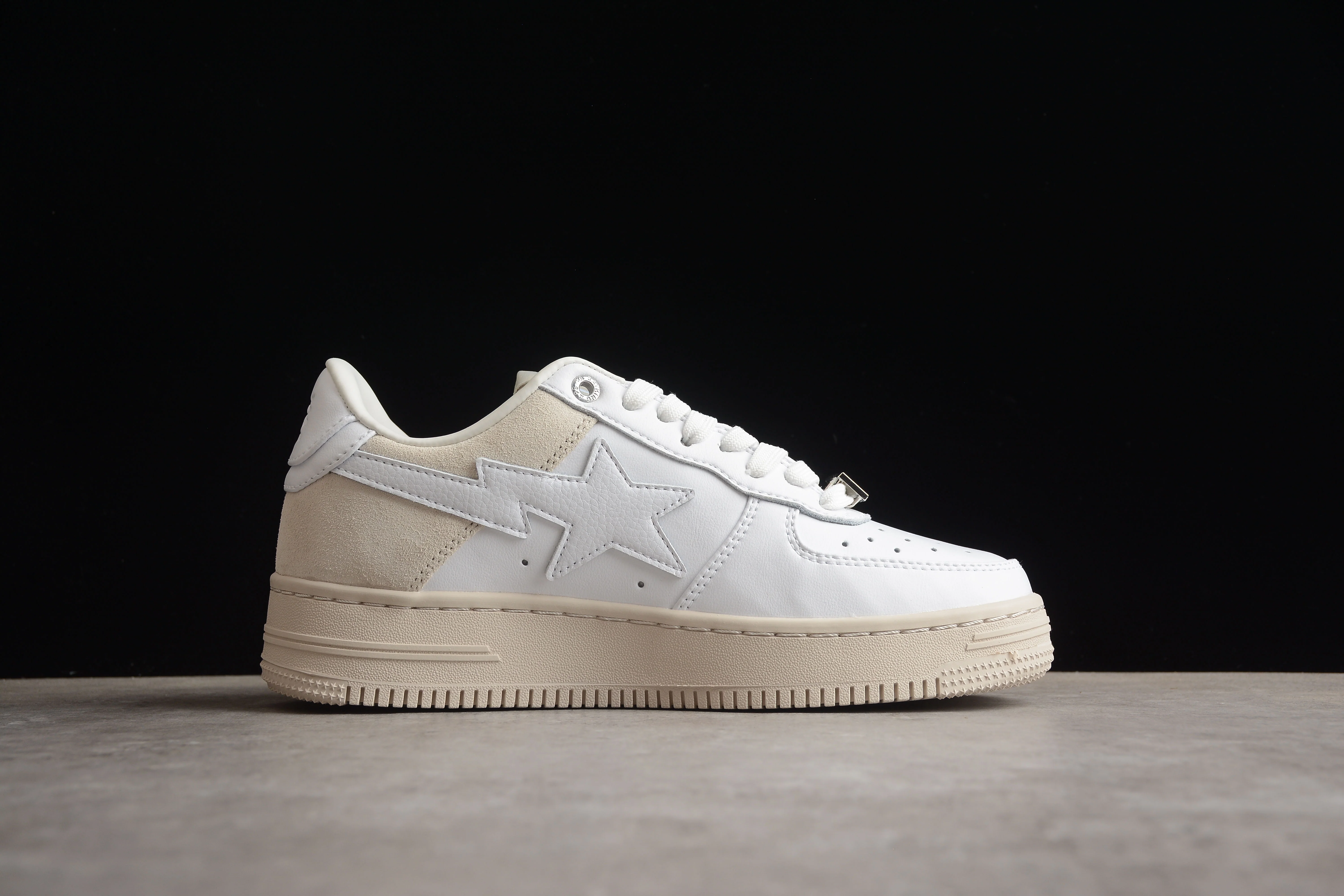 BAPE STA Low-Top Sneakers in White and Cream - Soul Replicas
