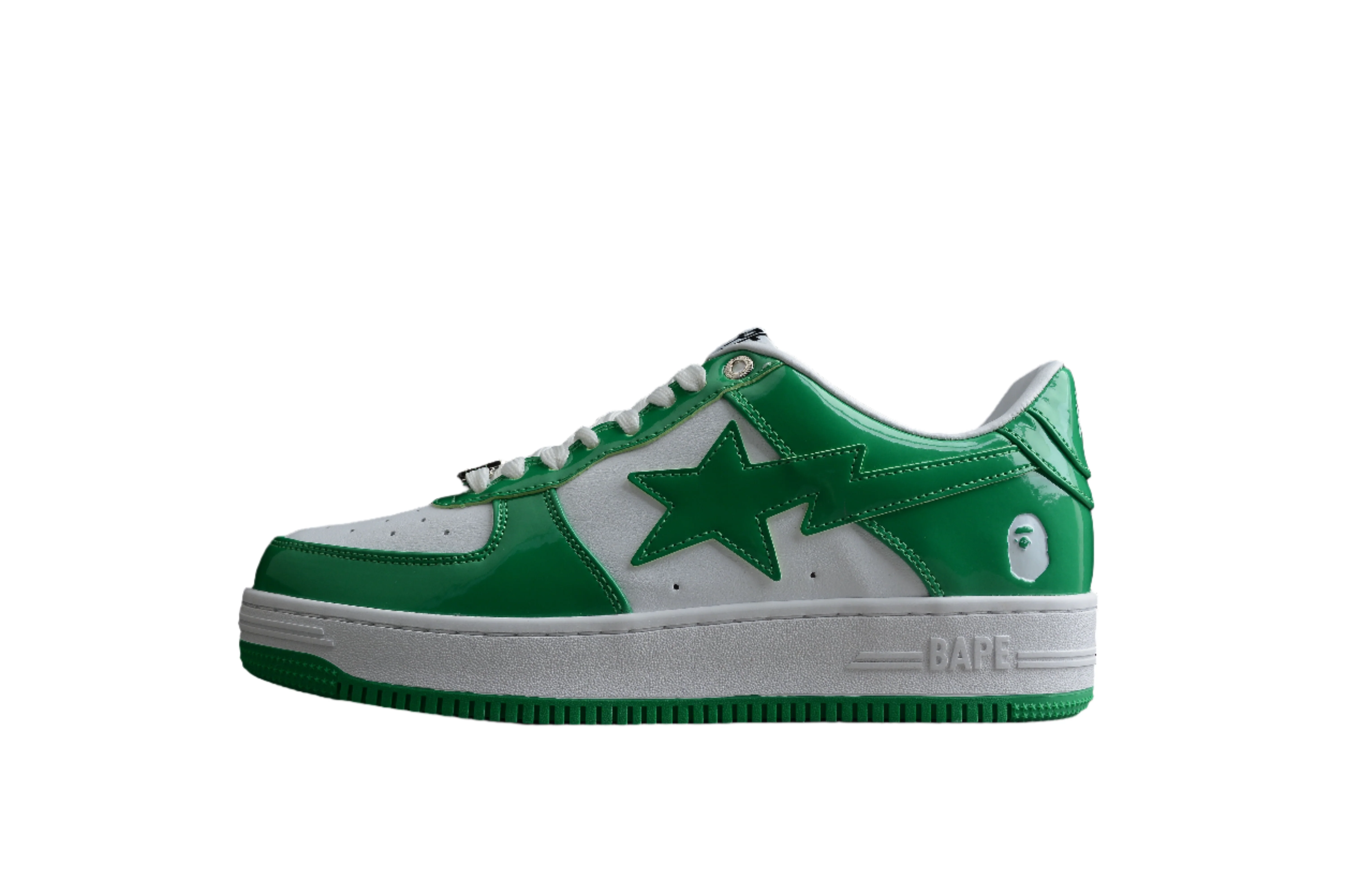 BAPE STA Low-Top Green and White Sneakers - Soul Replicas