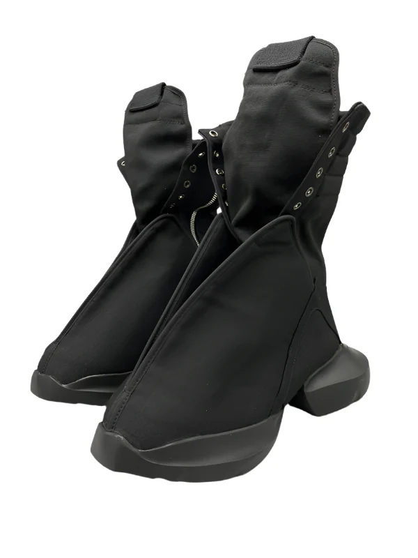 Rick Owens Black High-Top Canvas Boots - Soul Replicas
