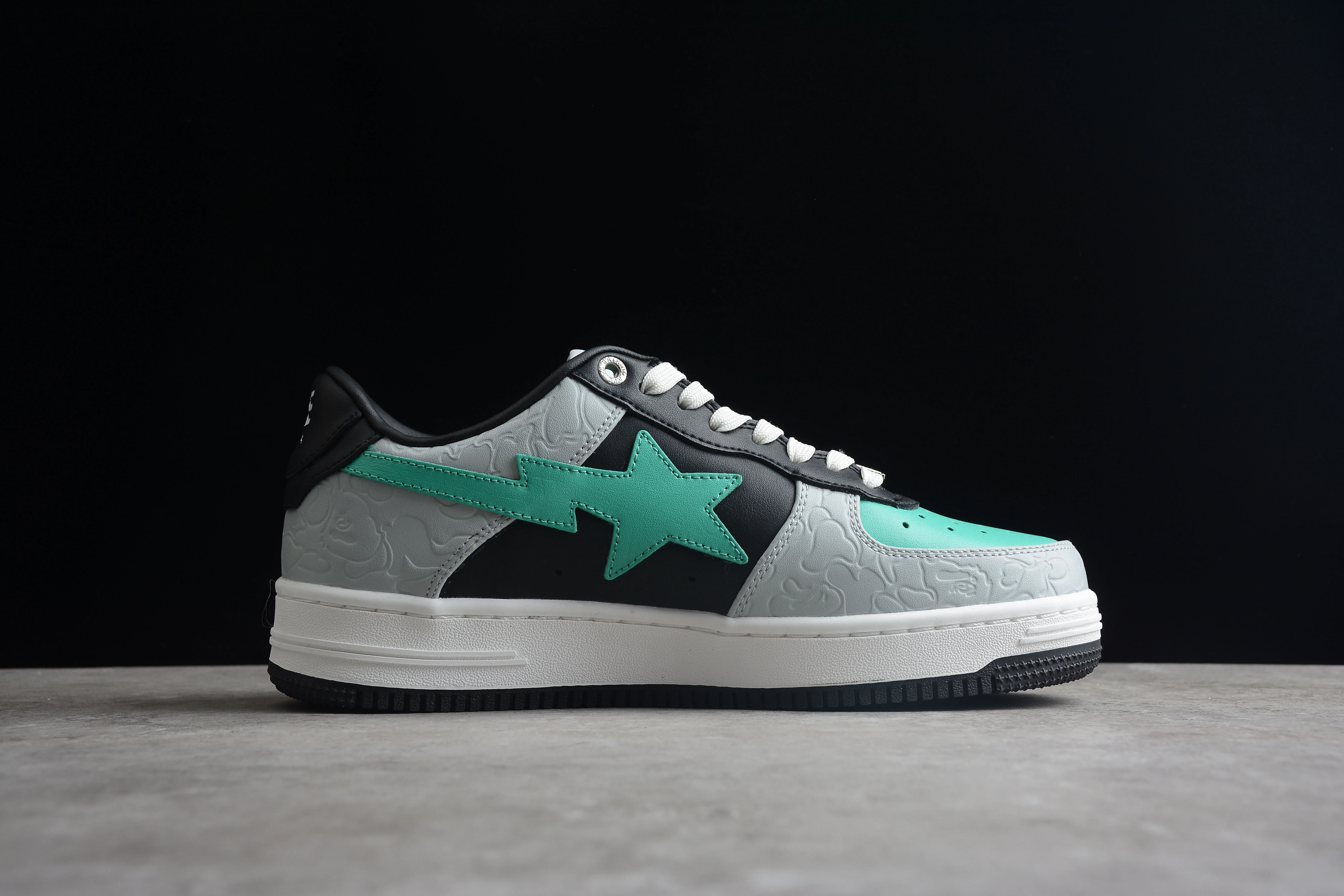 BAPE STA Low-Top Aqua and Grey Sneakers - Soul Replicas