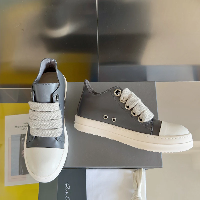 Rick Owens Gray Low-Top Sneakers - Soul Replicas