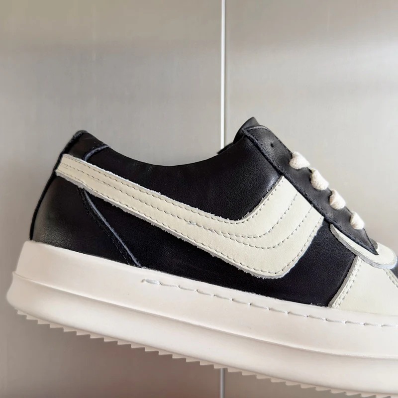 Rick Owens Black and White Low-Top Sneakers - Soul Replicas