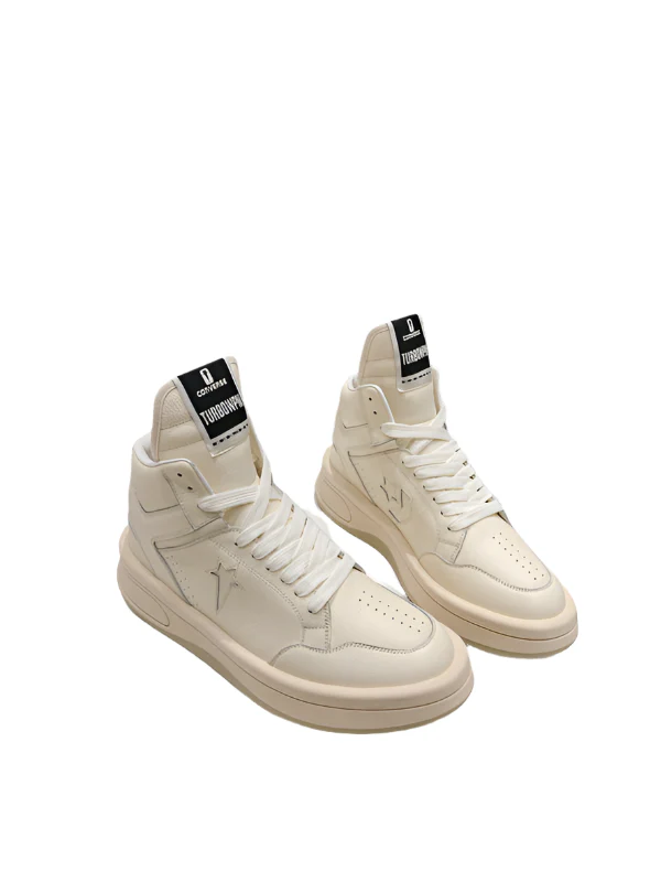 Rick Owens Cream High-Top Sneakers - Soul Replicas