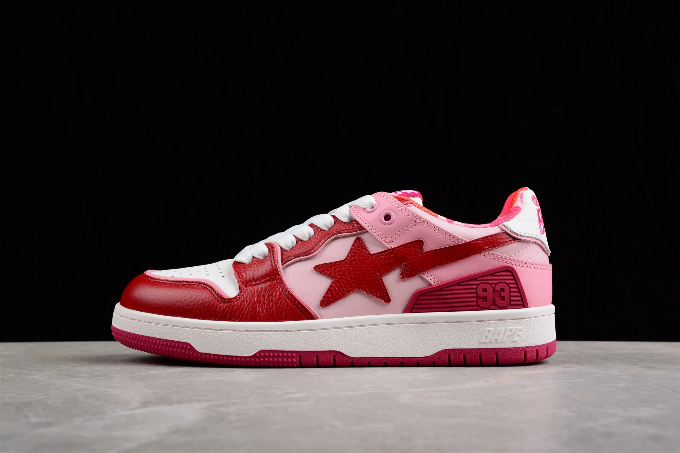 BAPE STA Low-Top Sneakers in Red and Pink - Soul Replicas