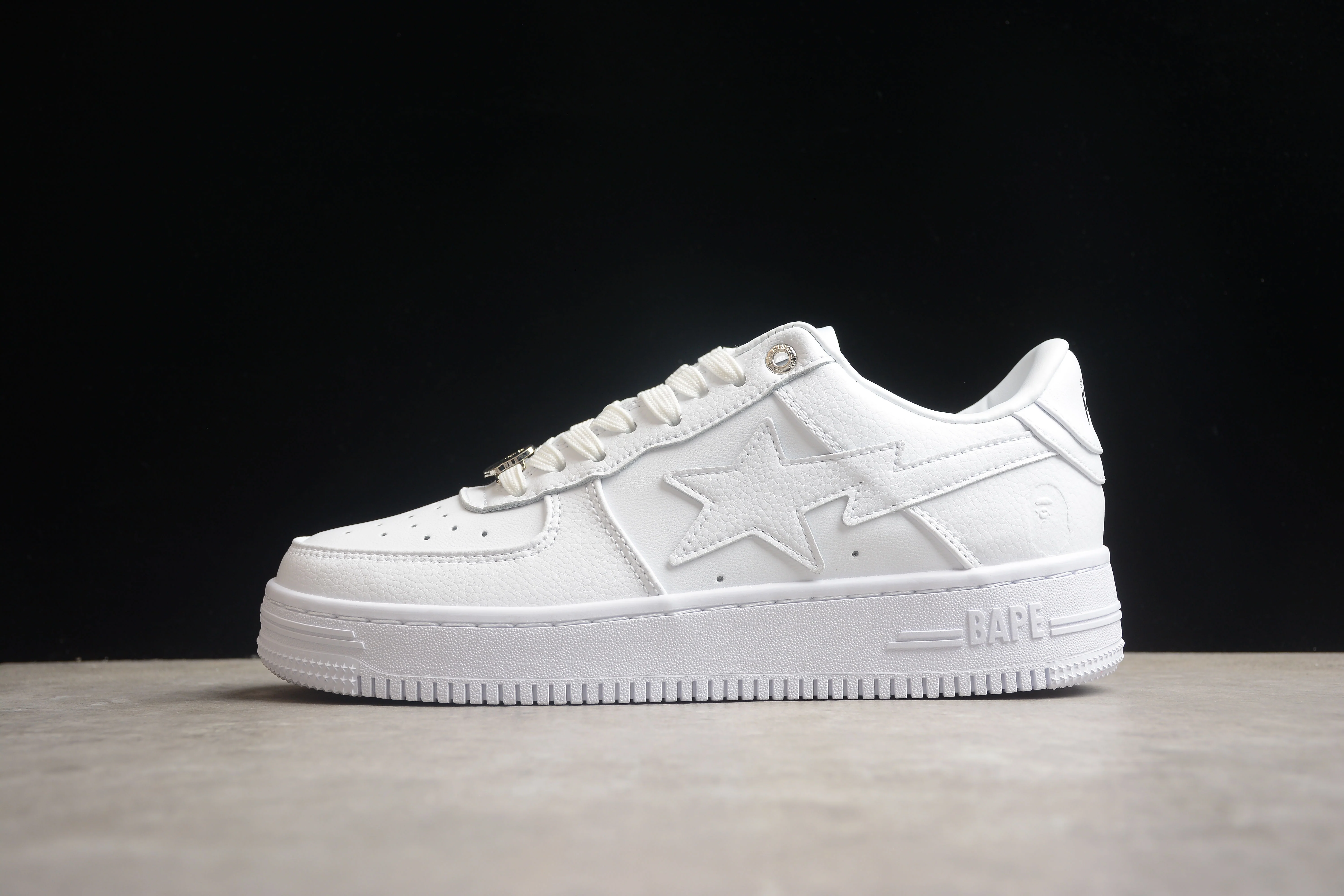 BAPE STA Low-Top Sneakers in All-White - Soul Replicas