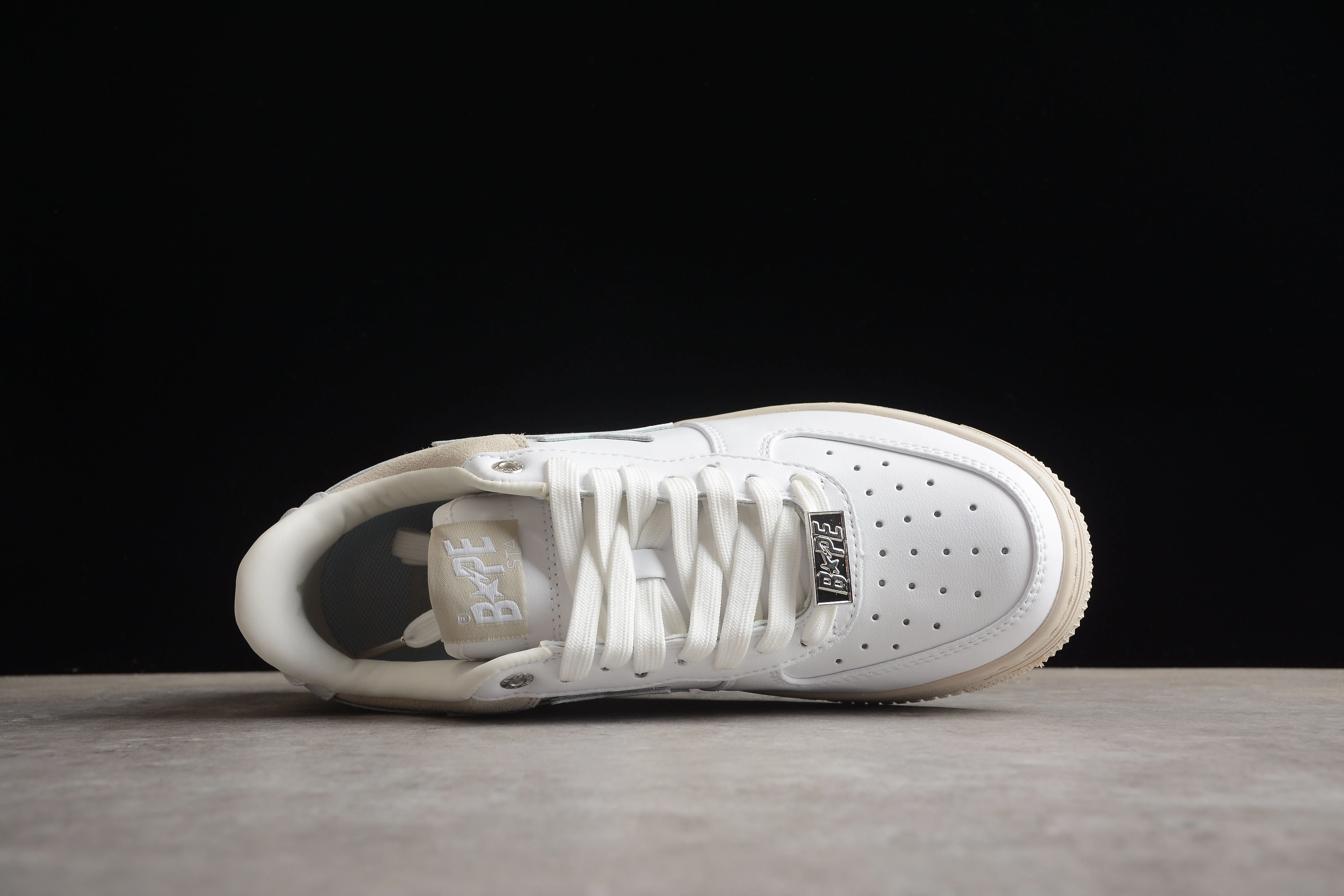 BAPE STA Low-Top Sneakers in White and Cream - Soul Replicas