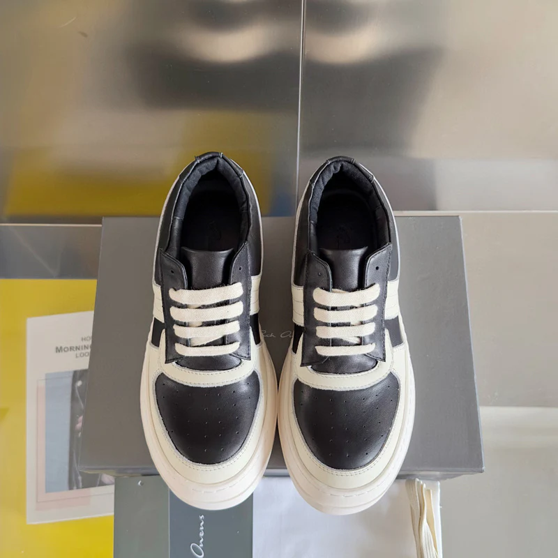 Rick Owens Black and White Low-Top Sneakers - Soul Replicas