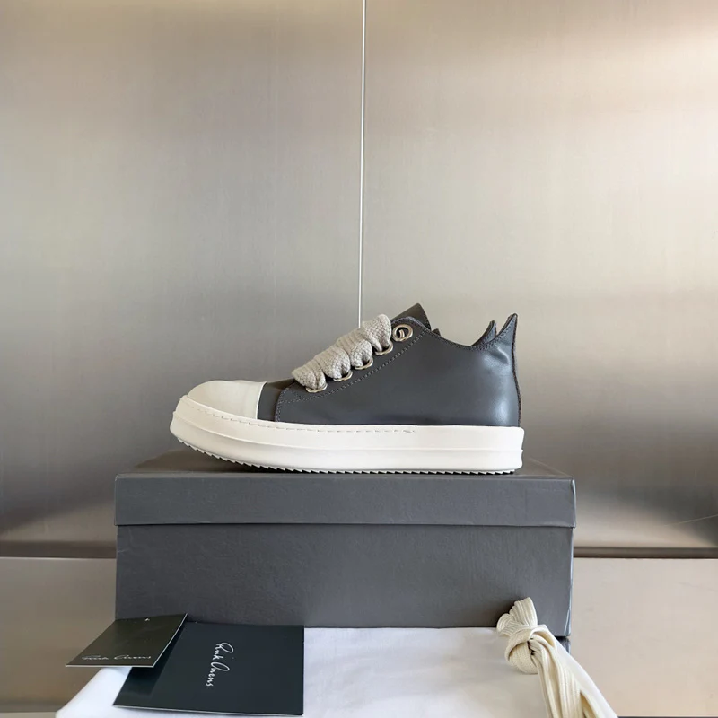 Rick Owens Gray Low-Top Sneakers - Soul Replicas
