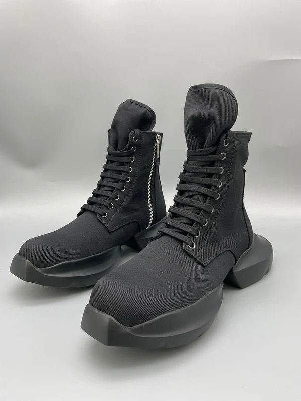 Rick Owens Black High-Top Platform Boots - Soul Replicas