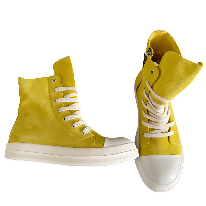 Rick Owens Yellow High-Top Sneakers - Soul Replicas