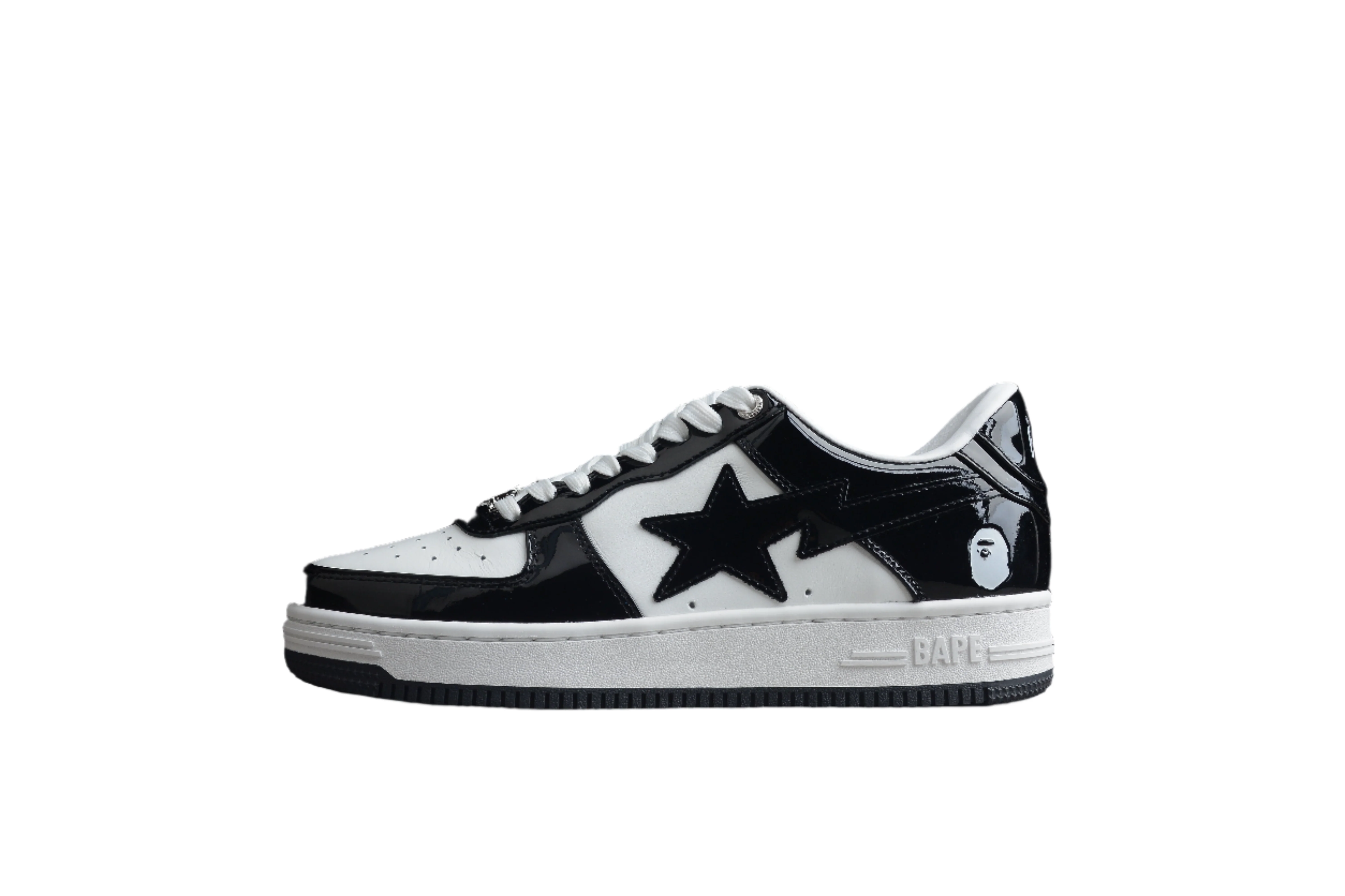 BAPE STA Low-Top Sneakers in Black and White - Soul Replicas
