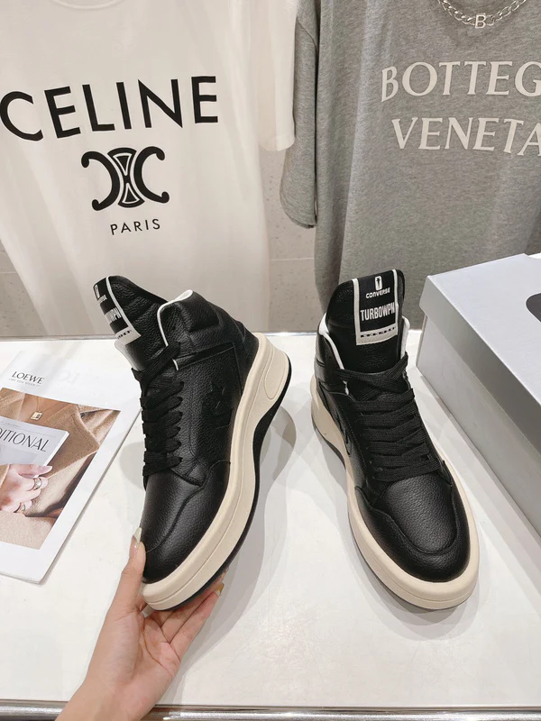 Rick Owens Black and White High-Top Sneakers - Soul Replicas