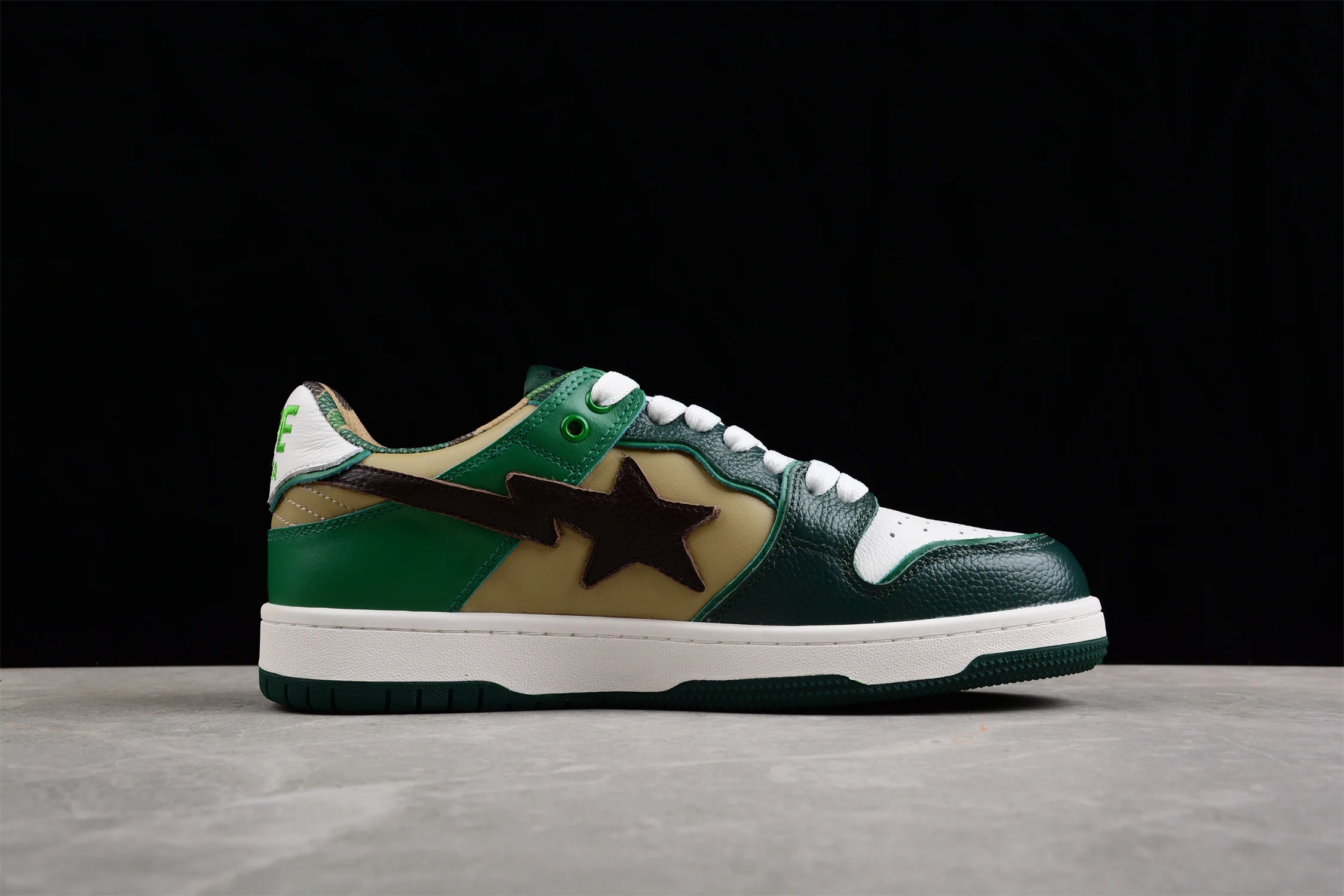 BAPE STA Low-Top Sneakers in Green and Brown - Soul Replicas