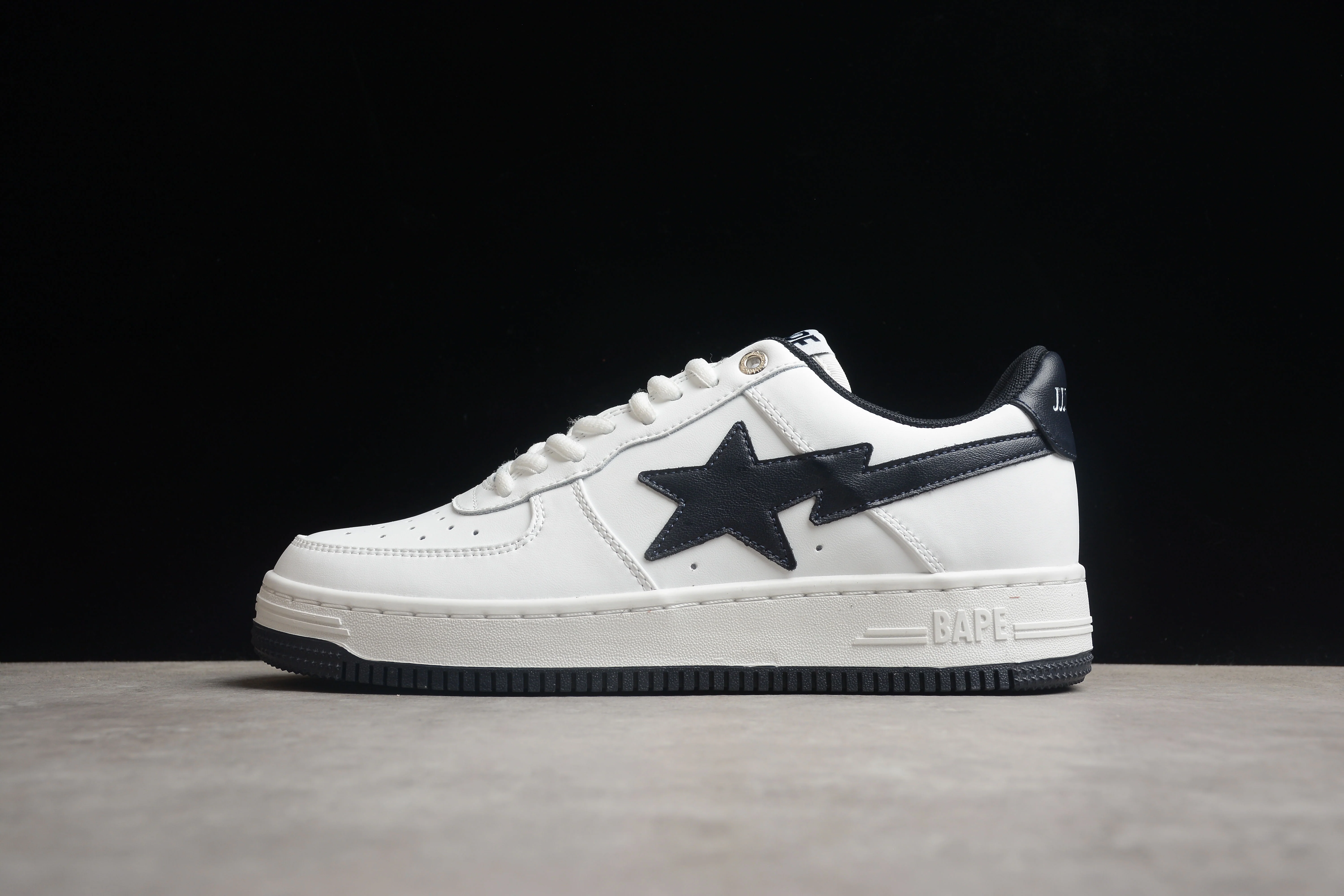 BAPE STA Low-Top White and Black Sneakers - Soul Replicas