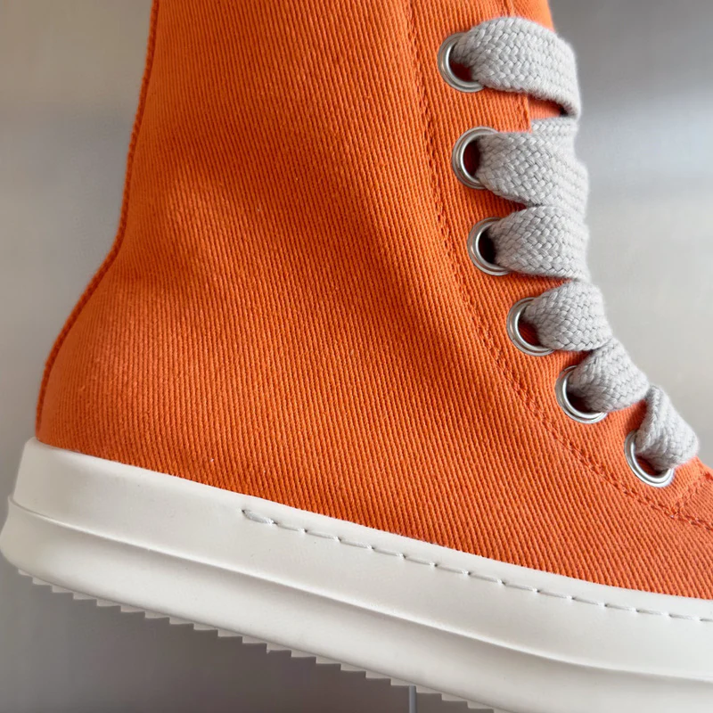 Rick Owens Orange High-Top Sneakers - Soul Replicas