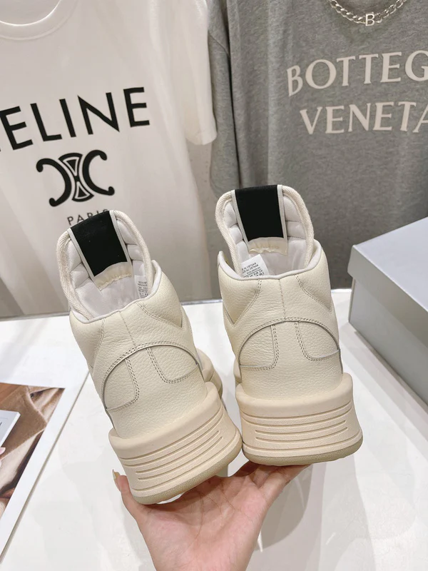 Rick Owens Cream High-Top Sneakers - Soul Replicas