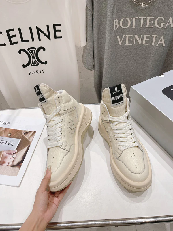 Rick Owens Cream High-Top Sneakers - Soul Replicas