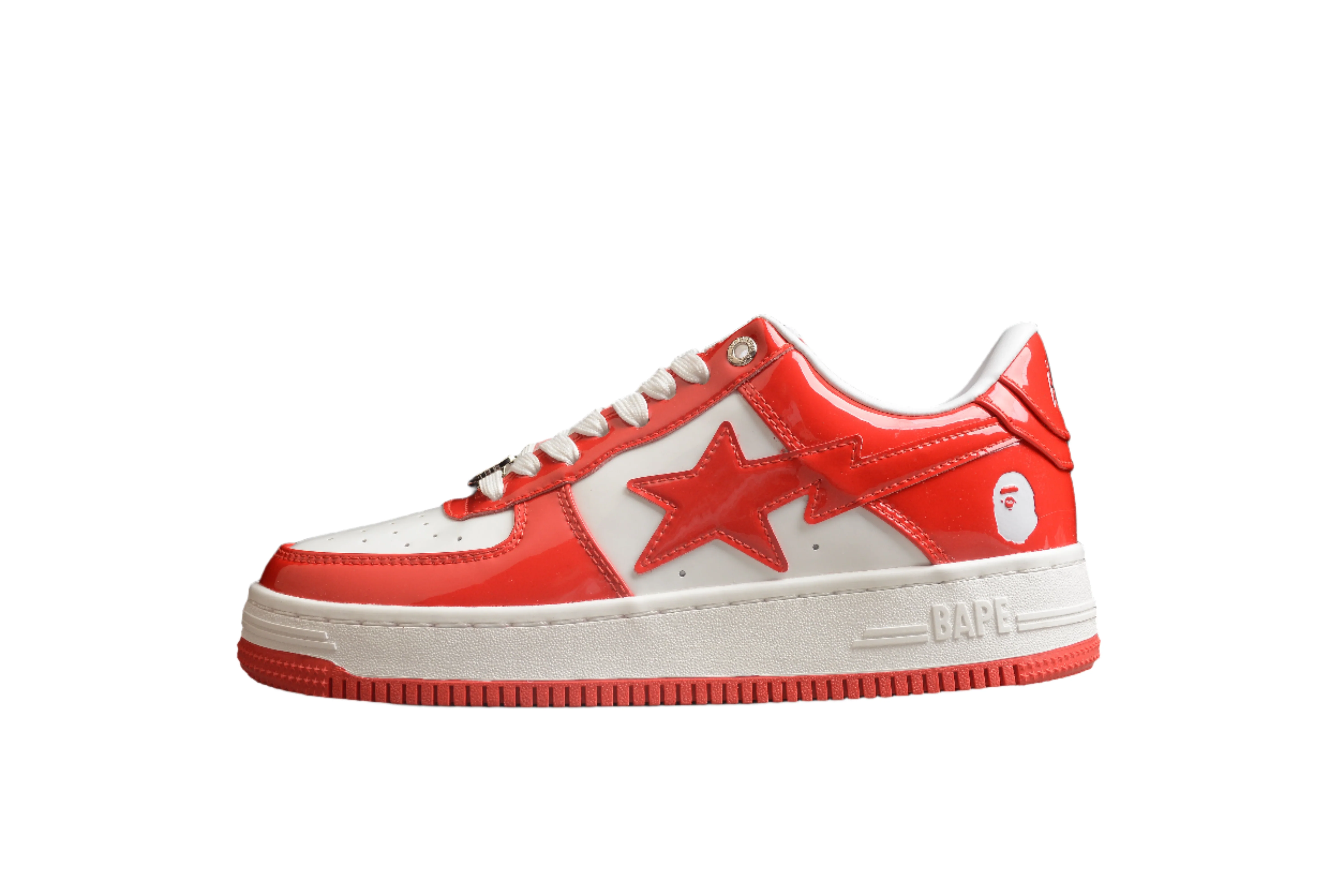 BAPE STA Low-Top Sneakers in Red and White - Soul Replicas