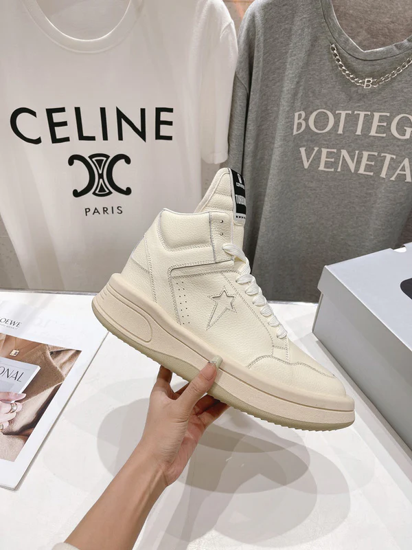 Rick Owens Cream High-Top Sneakers - Soul Replicas