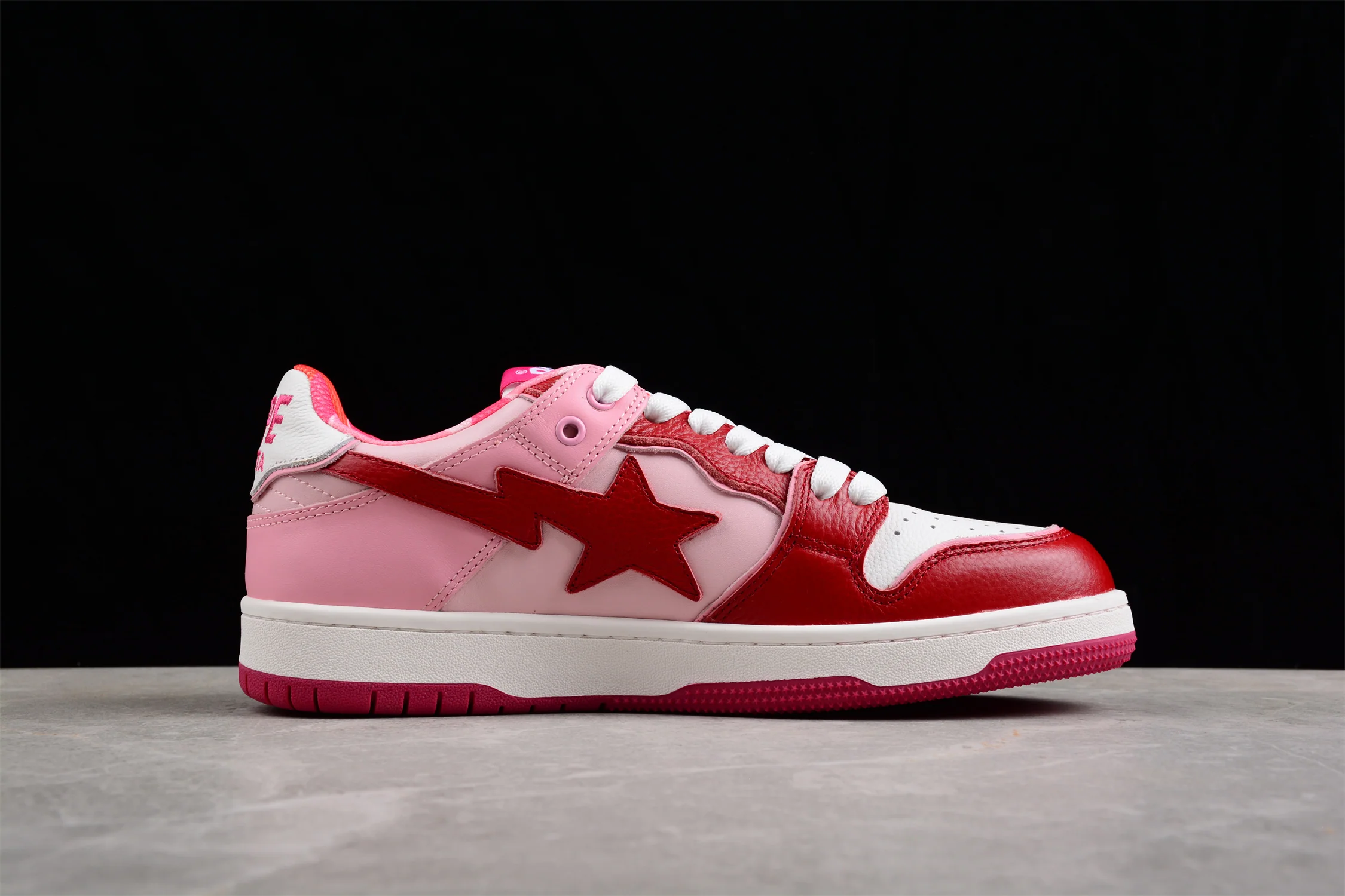 BAPE STA Low-Top Sneakers in Red and Pink - Soul Replicas