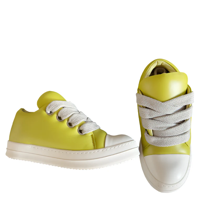 Rick Owens Yellow Low-Top Sneakers - Soul Replicas