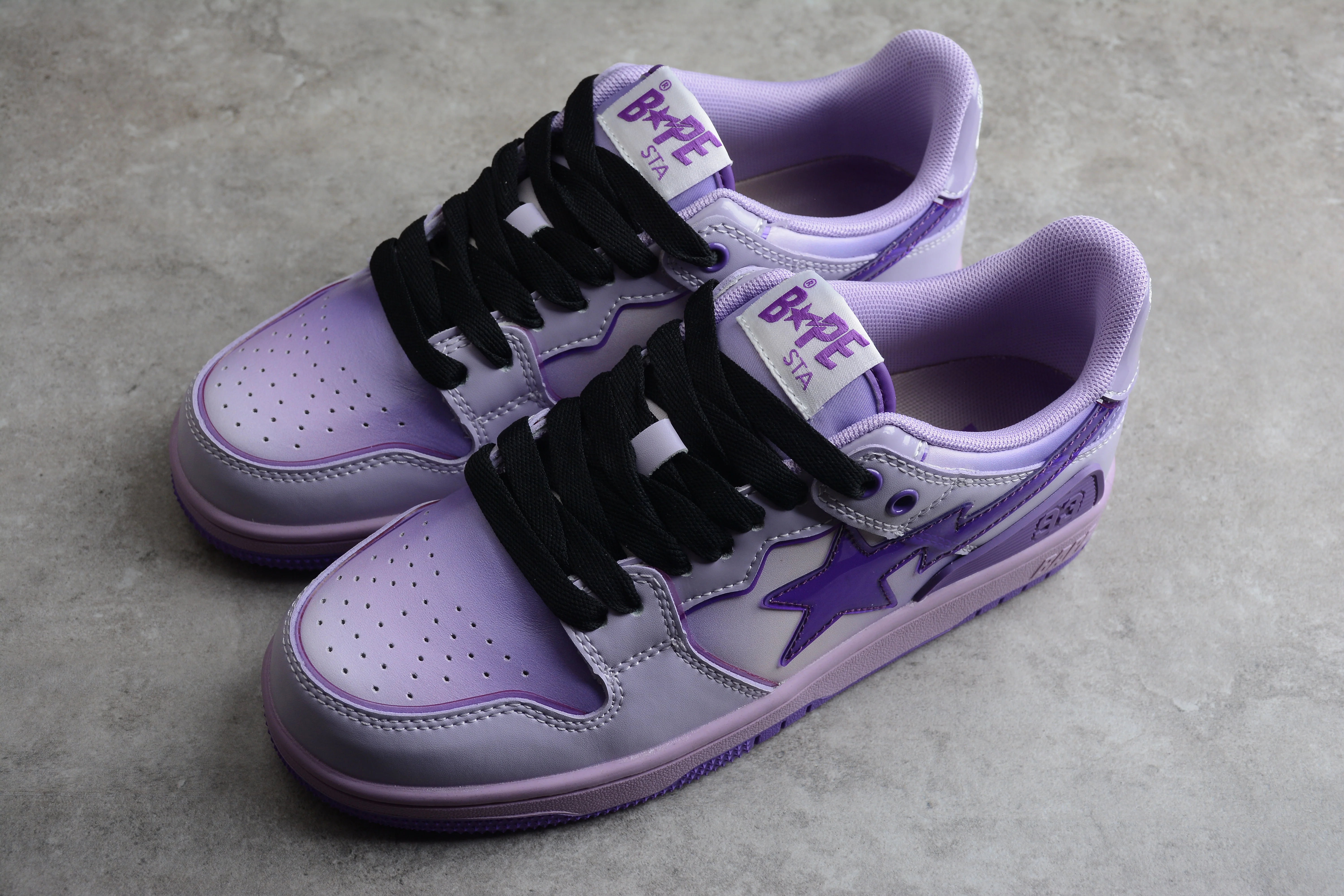 BAPE STA Low-Top Purple Gradient Sneakers - Soul Replicas