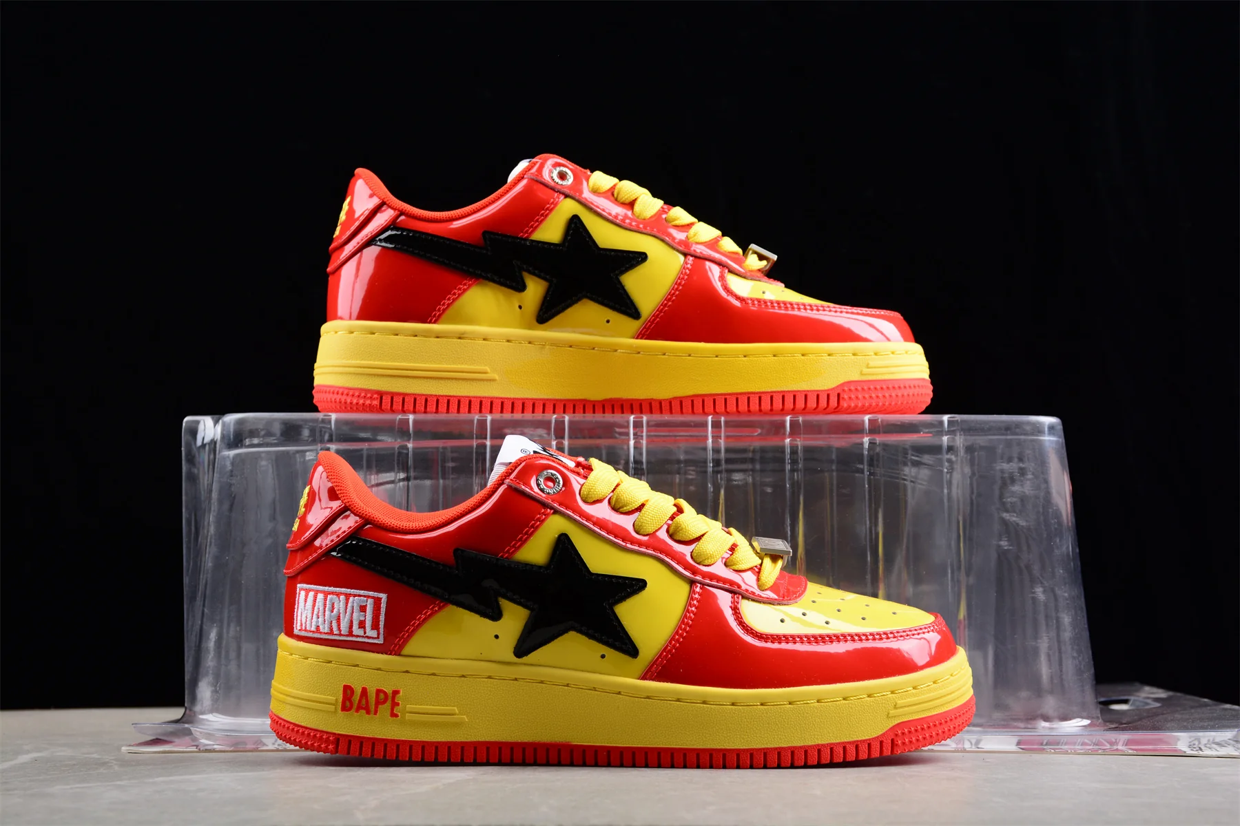 BAPE STA Low-Top Sneakers in Red and Yellow Iron Man Edition - Soul Replicas