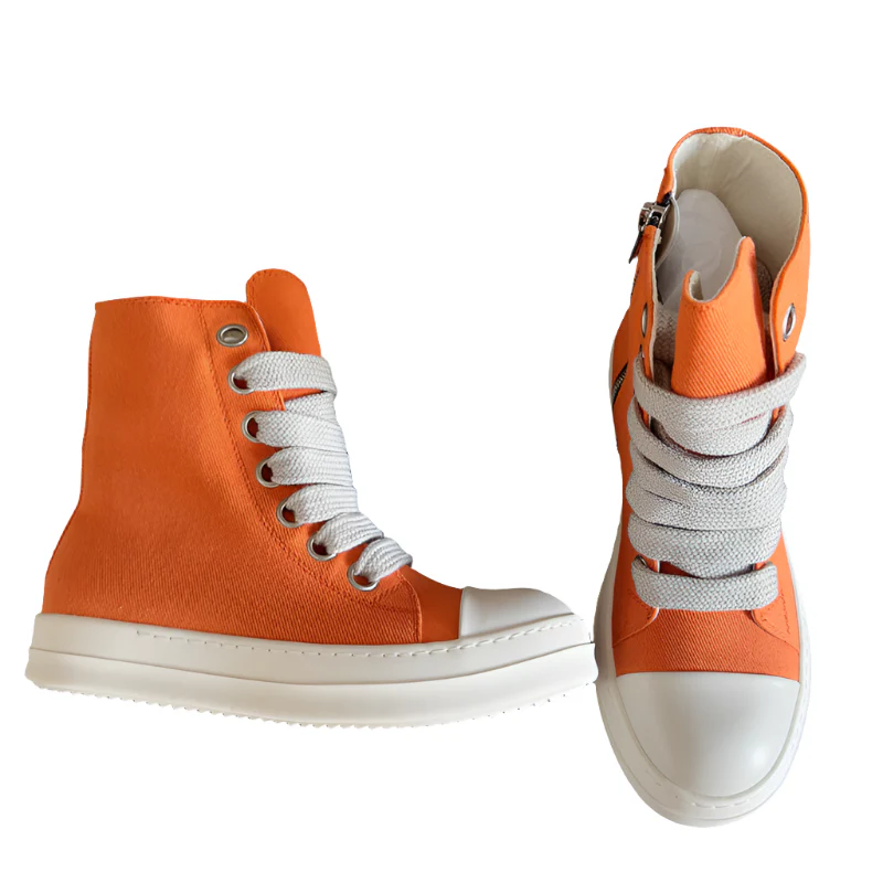 Rick Owens Orange High-Top Sneakers - Soul Replicas