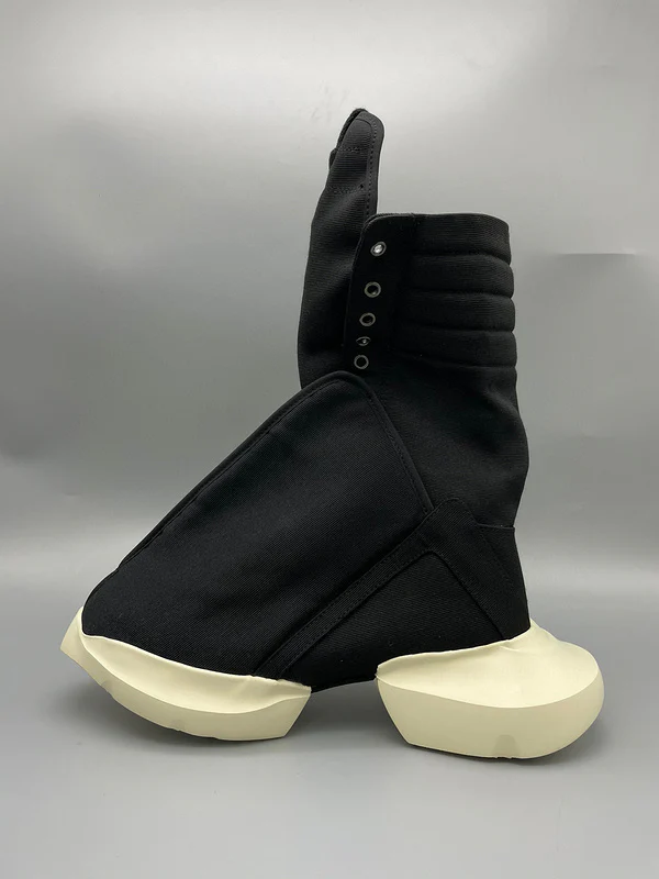 Rick Owens Black High-Top Canvas Boots - Soul Replicas